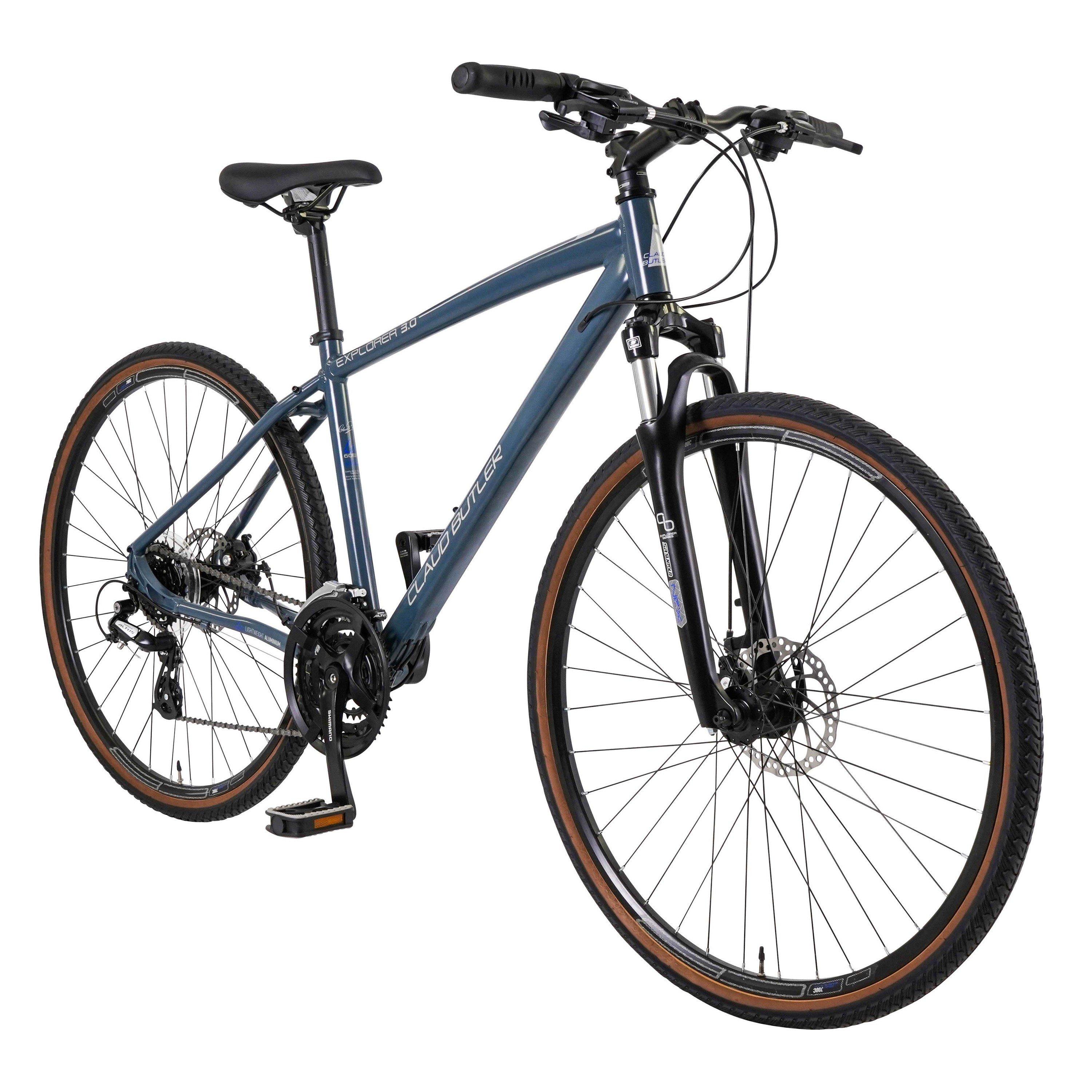 Grey - Claud Butler - Claud Butler Explorer 3.0 Hybrid Bike - 2