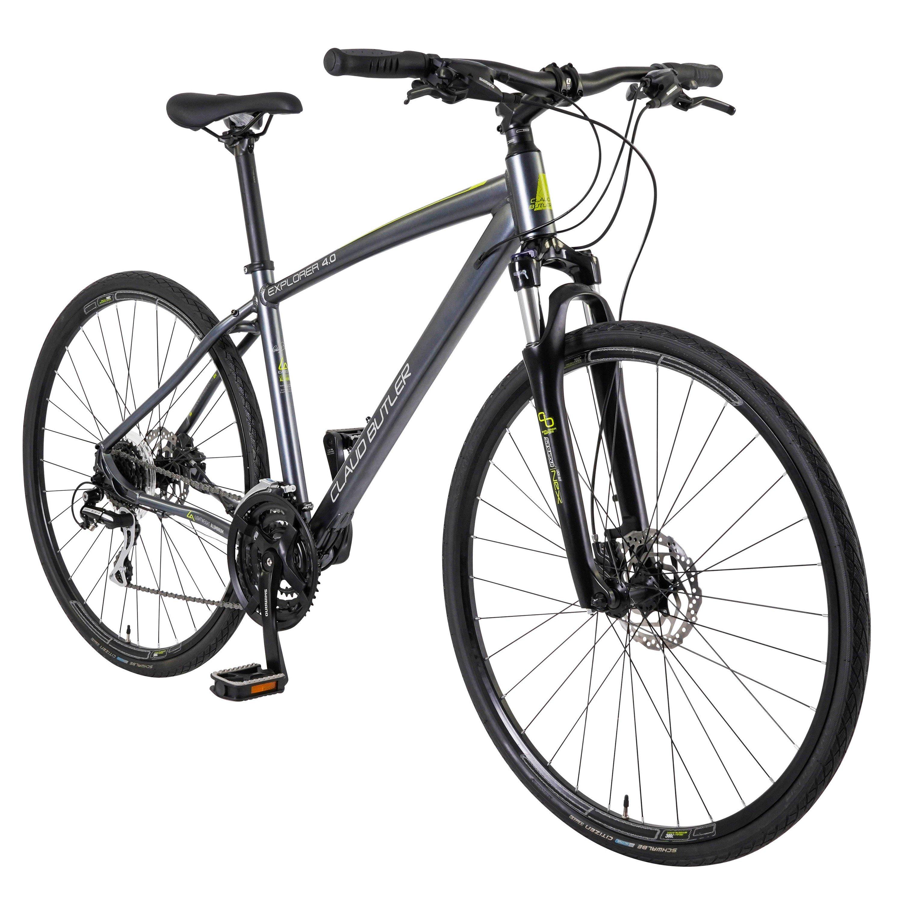 Grey - Claud Butler - Claud Butler Explorer 4.0 Hybrid Bike - 2