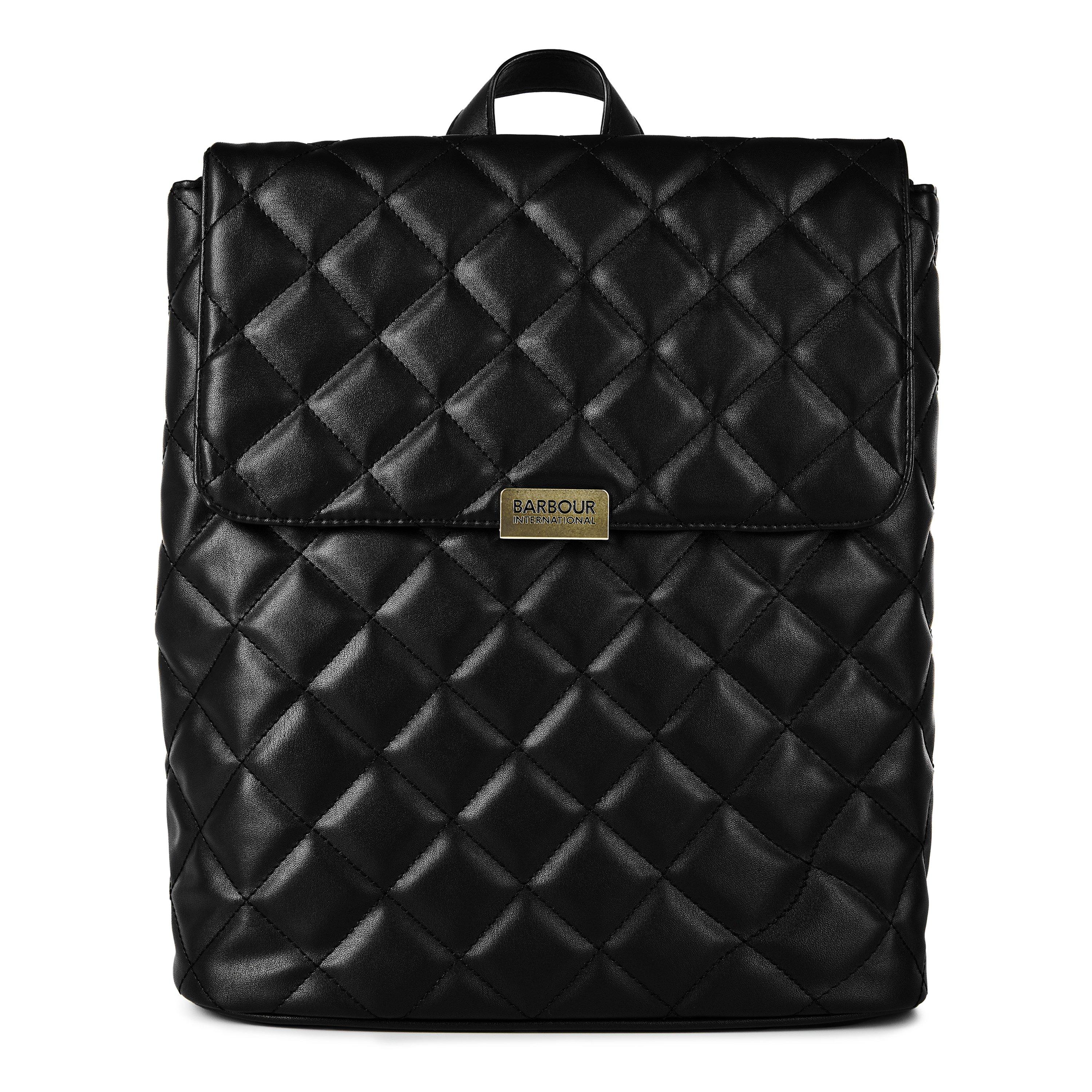 Black - Barbour International - Quilted Hoxton Backpack - 1