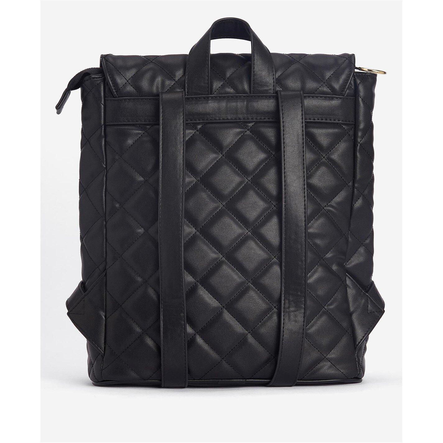 Black - Barbour International - Quilted Hoxton Backpack - 12