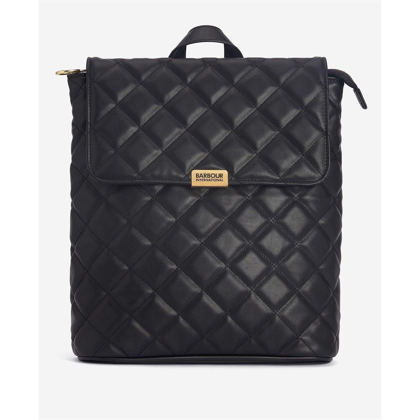 Black - Barbour International - Quilted Hoxton Backpack - 15