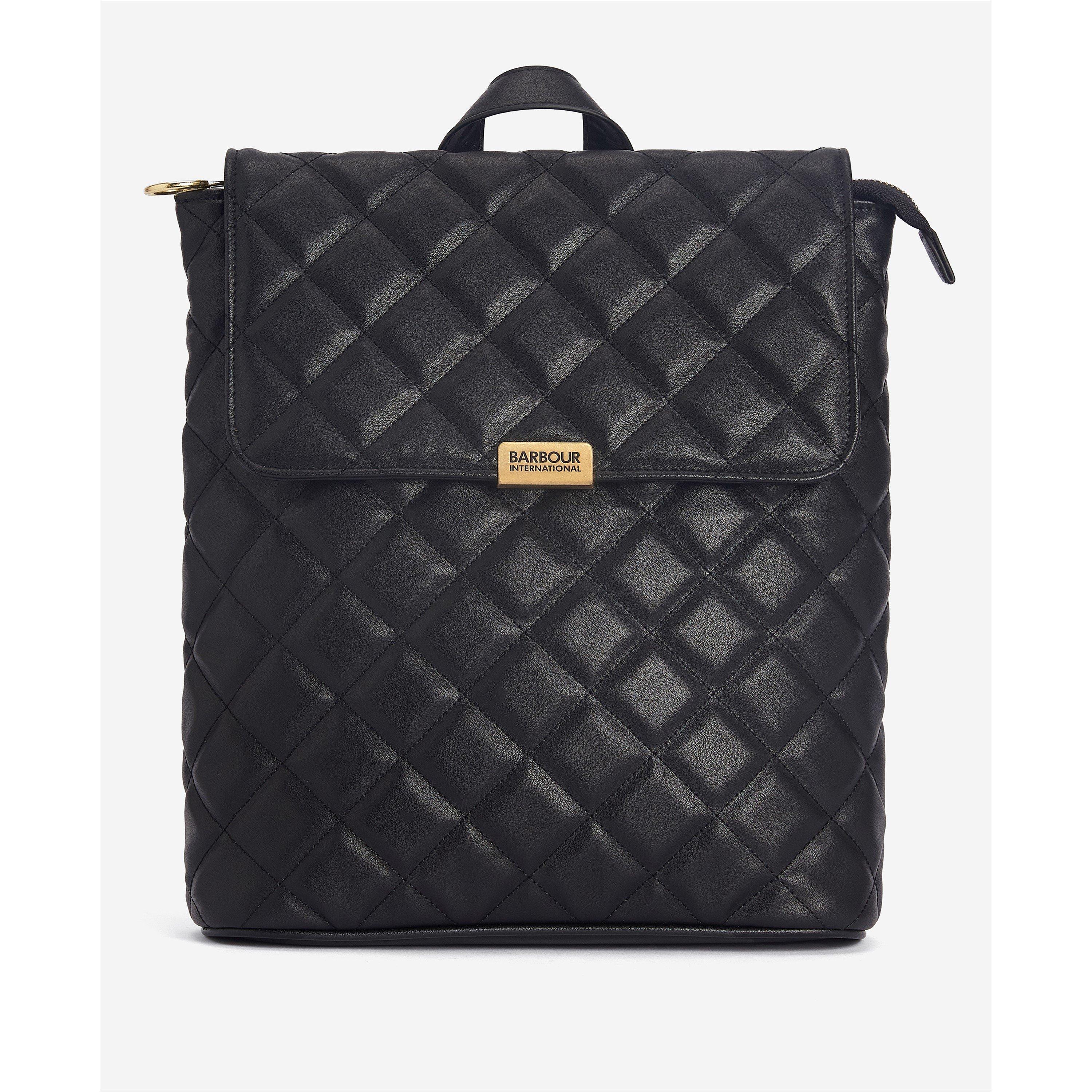 Black - Barbour International - Quilted Hoxton Backpack - 7