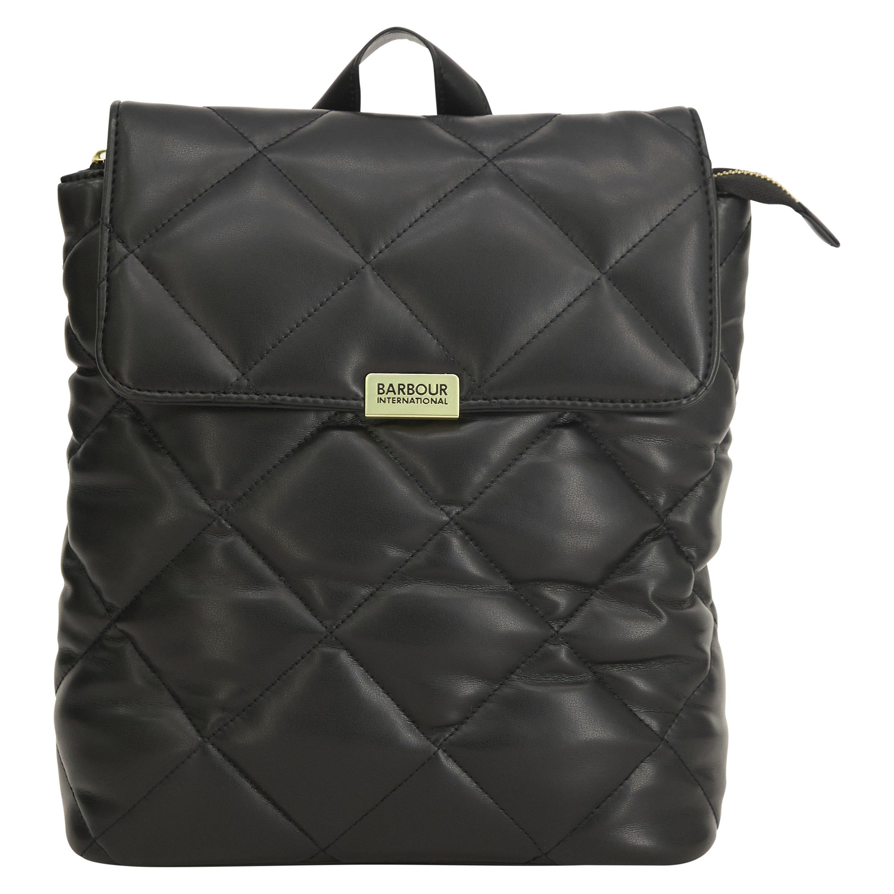 Black - Barbour International - Quilted Hoxton Backpack - 7