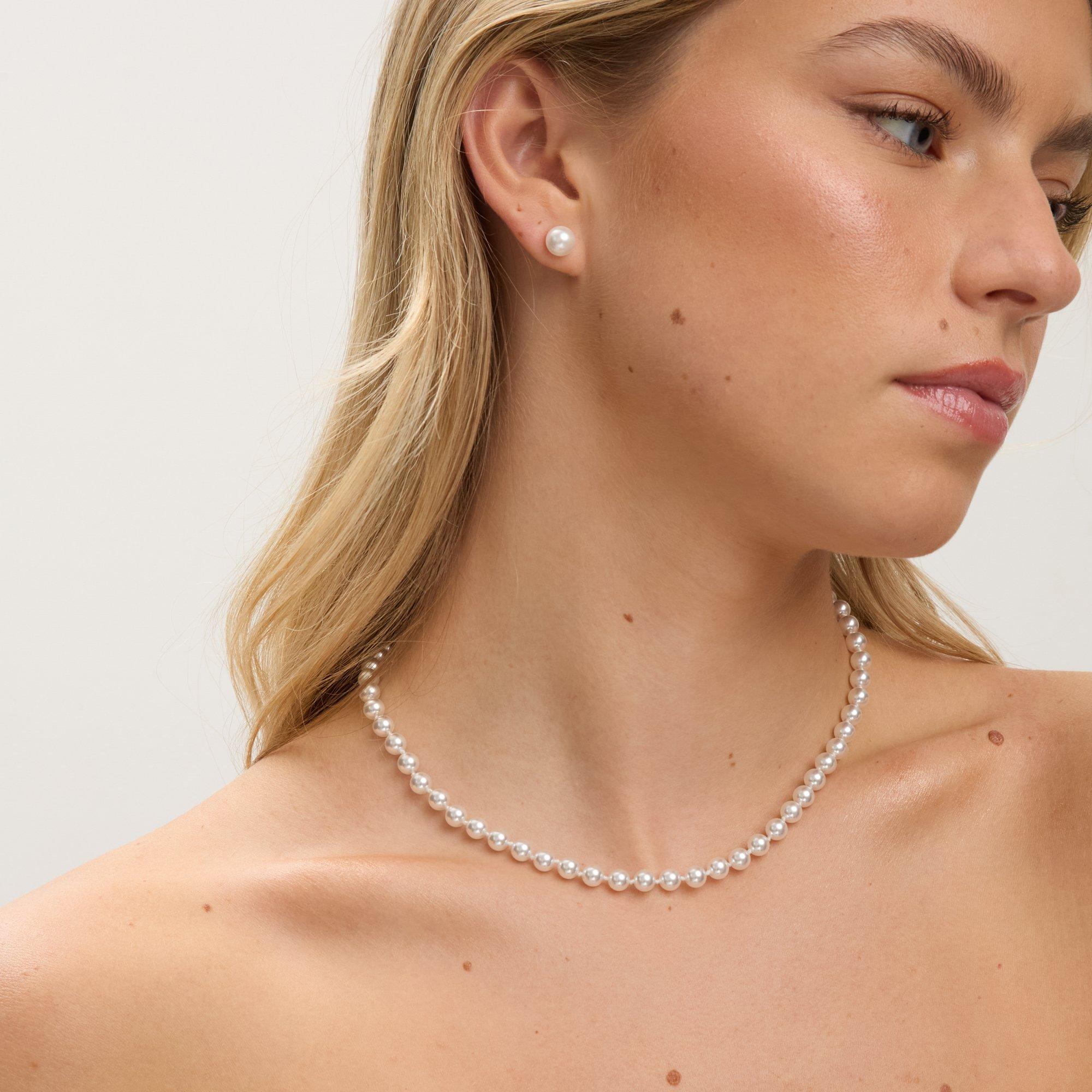 Silver - Jon Richard - Silver Plated 6mm Knotted Pearl Necklace - 2