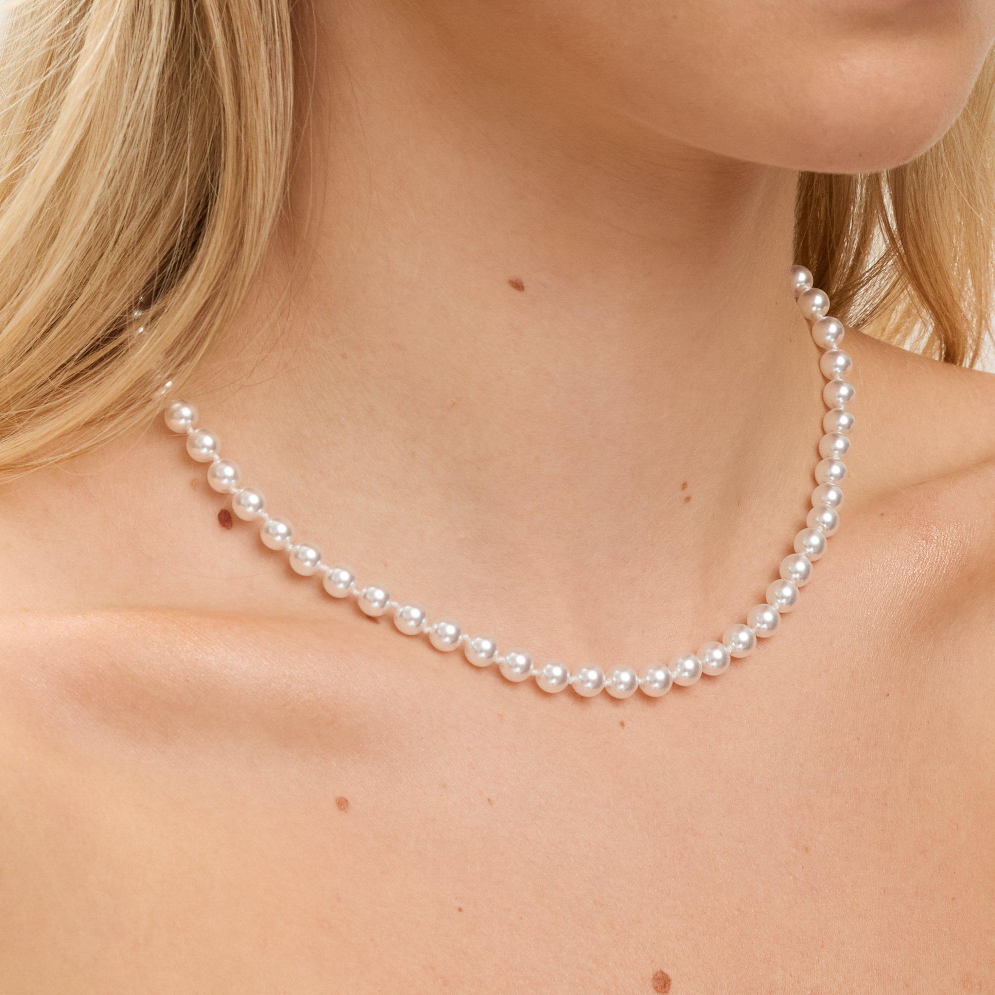 Silver - Jon Richard - Silver Plated 6mm Knotted Pearl Necklace - 4