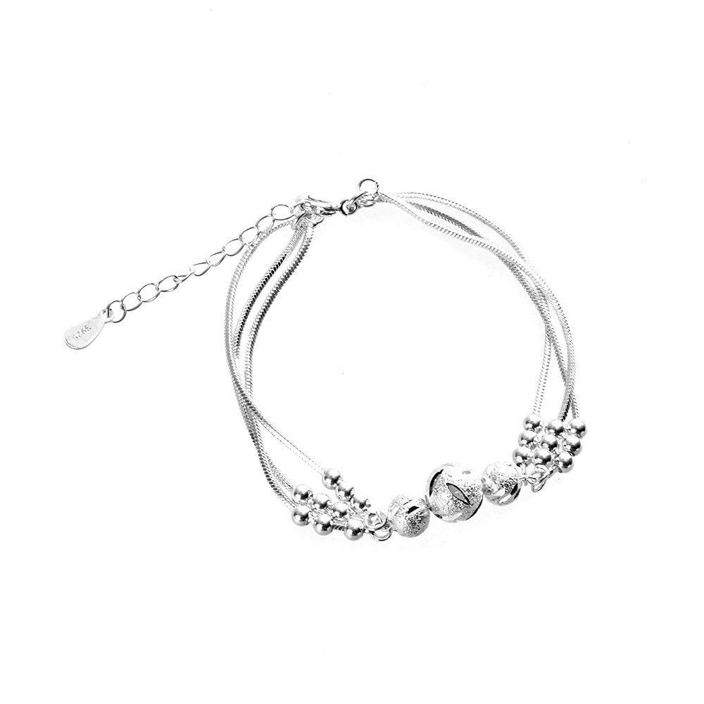Silver - SHEONLY - Elegant Silver Plated Beaded Bracelet - 3