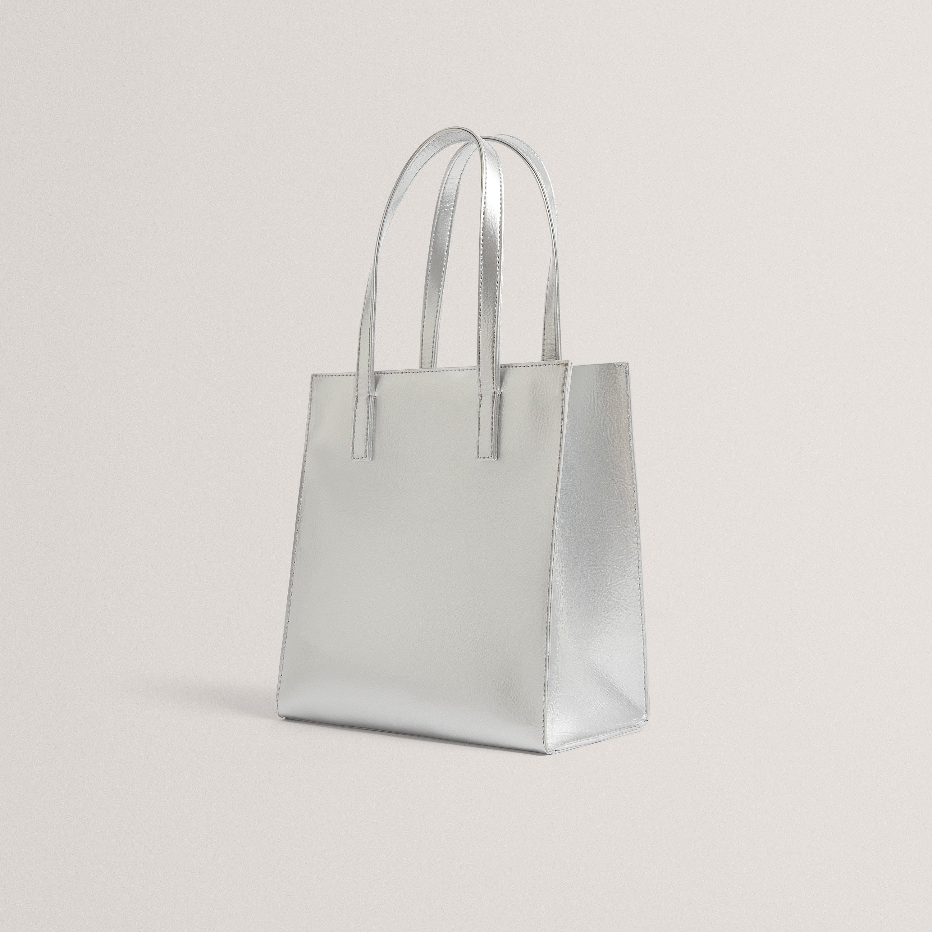 Silver - Ted Baker - Ted Baker Icon Small Crinkle Tote Bag - 2