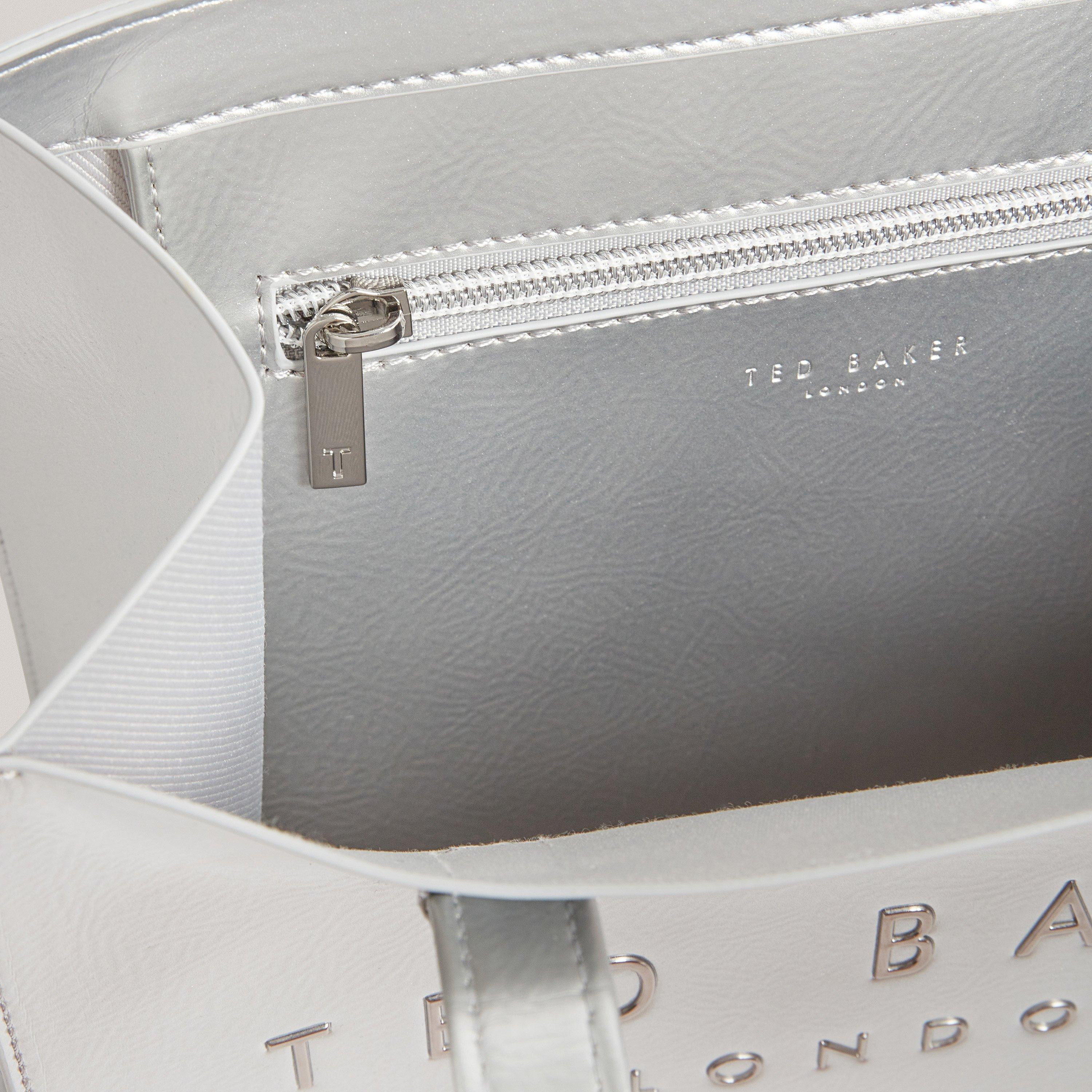 Silver - Ted Baker - Ted Baker Icon Small Crinkle Tote Bag - 4