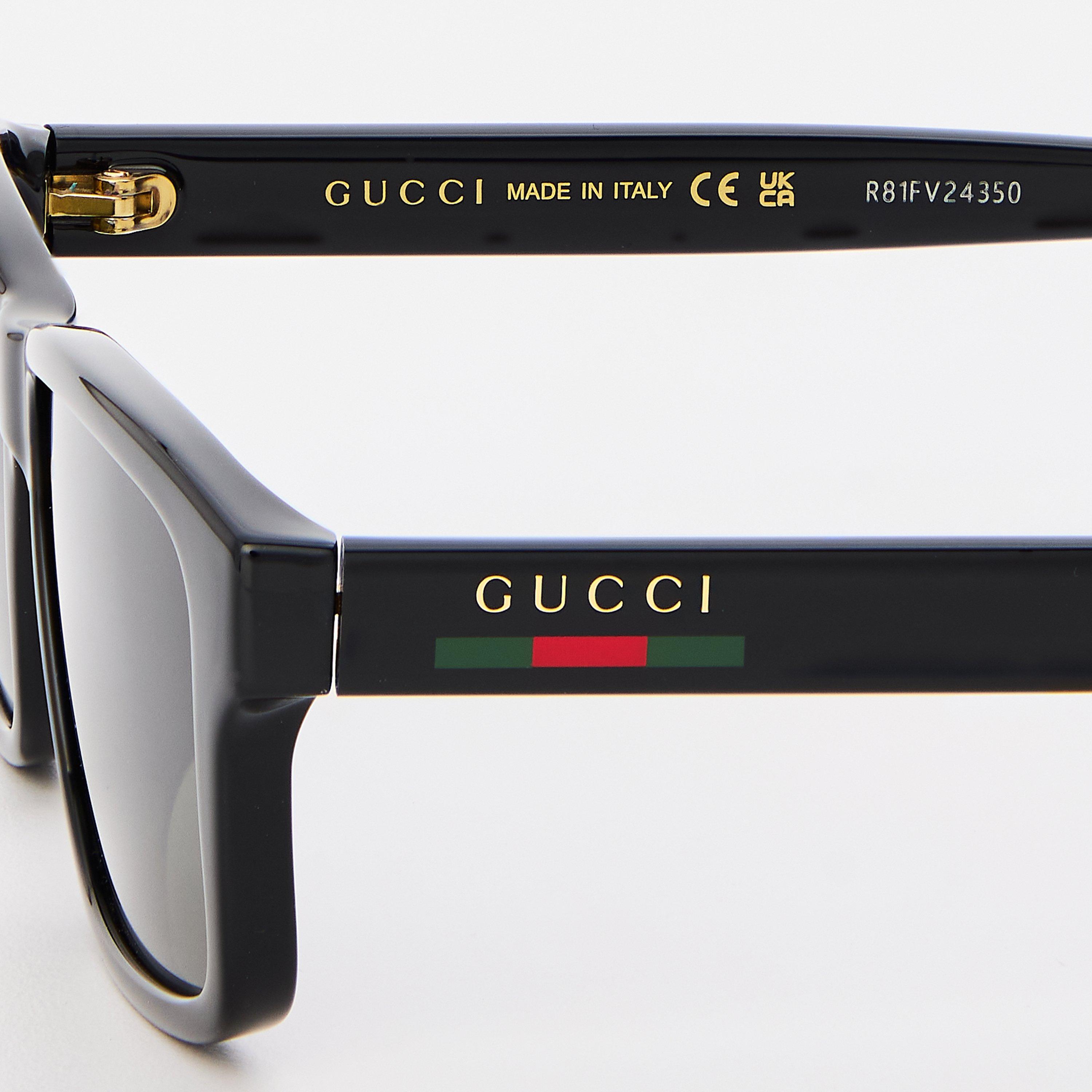 Black/Grey - Gucci - Men's Rectangle Sunglasses - 4