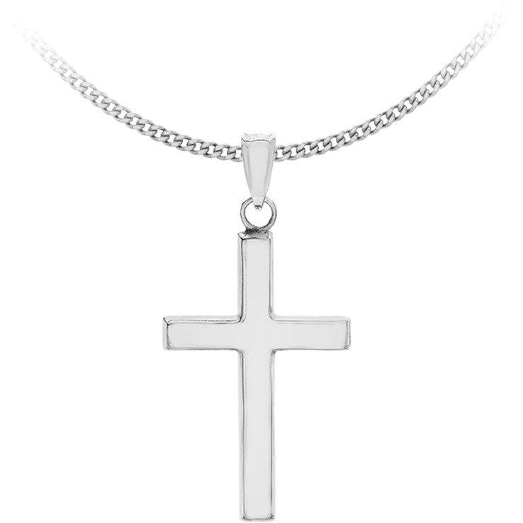 Sterling Silver - Be You - Sterling Silver Plain Cross Necklace