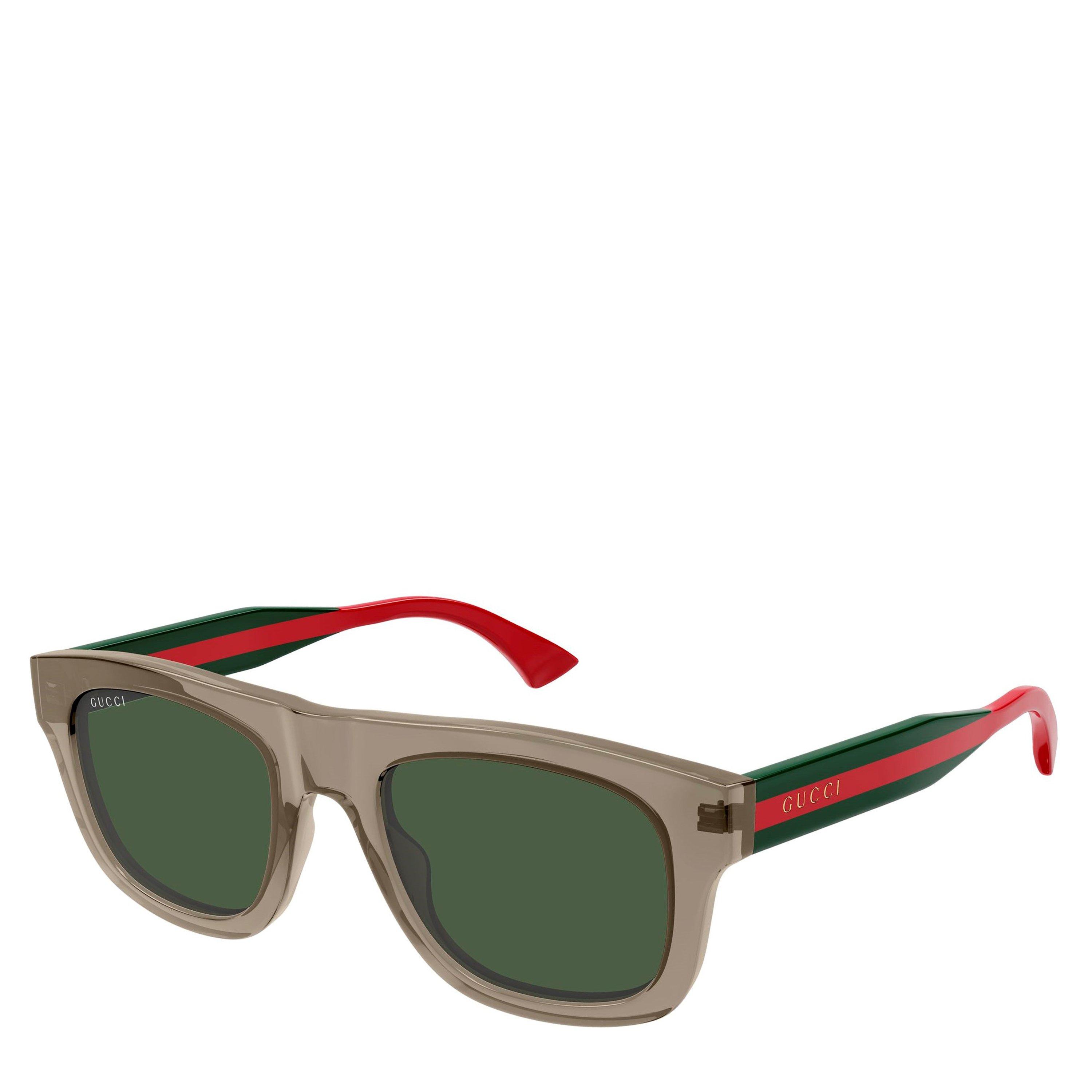 Gucci Men's Rectangle Sunglasses - Brown/Gren