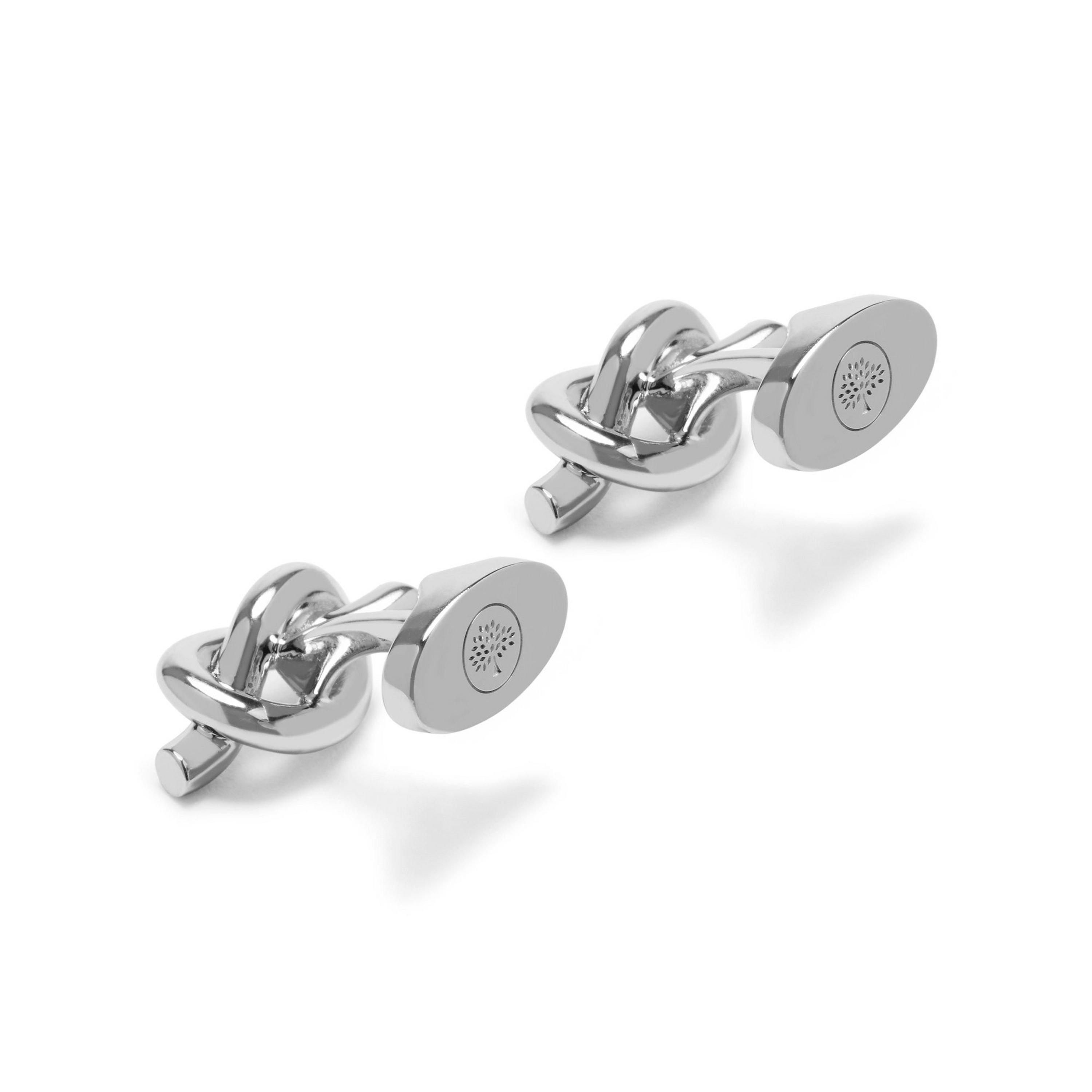 New Silver - Mulberry - Men's Knot Cufflinks - 2
