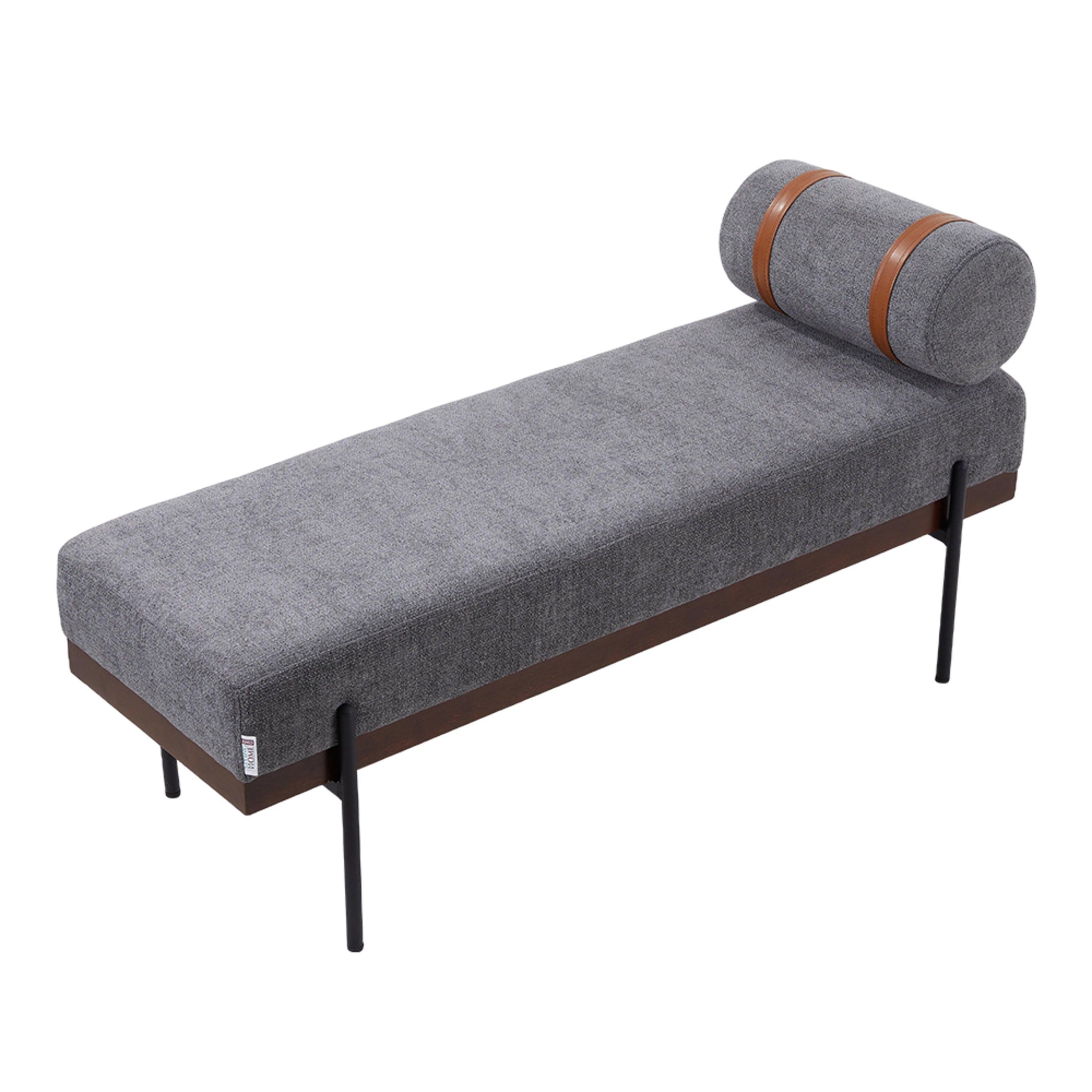 Dark Grey - Kabinet UK - Upholstered Bench with a Removable Pillow - 3