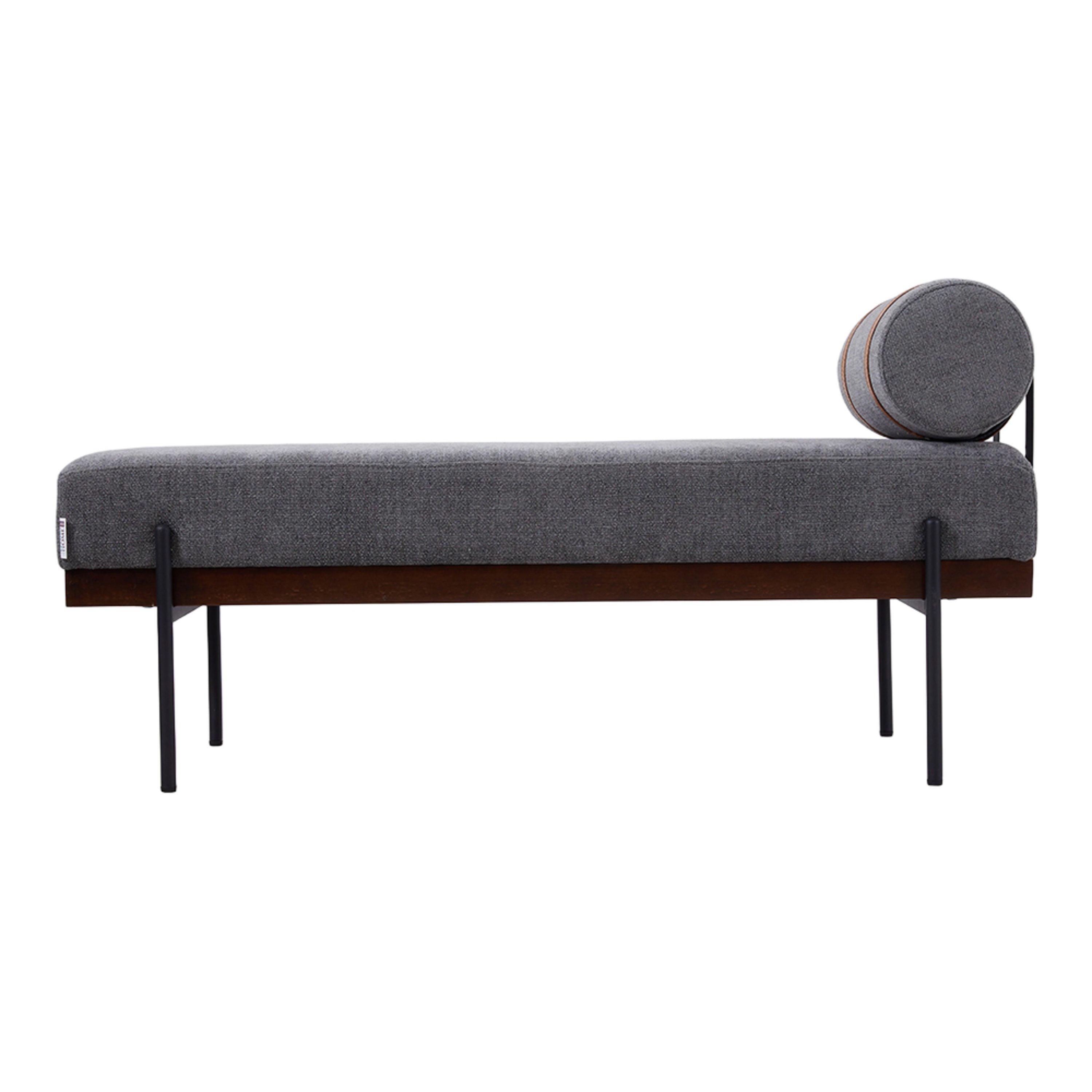 Dark Grey - Kabinet UK - Upholstered Bench with a Removable Pillow - 4
