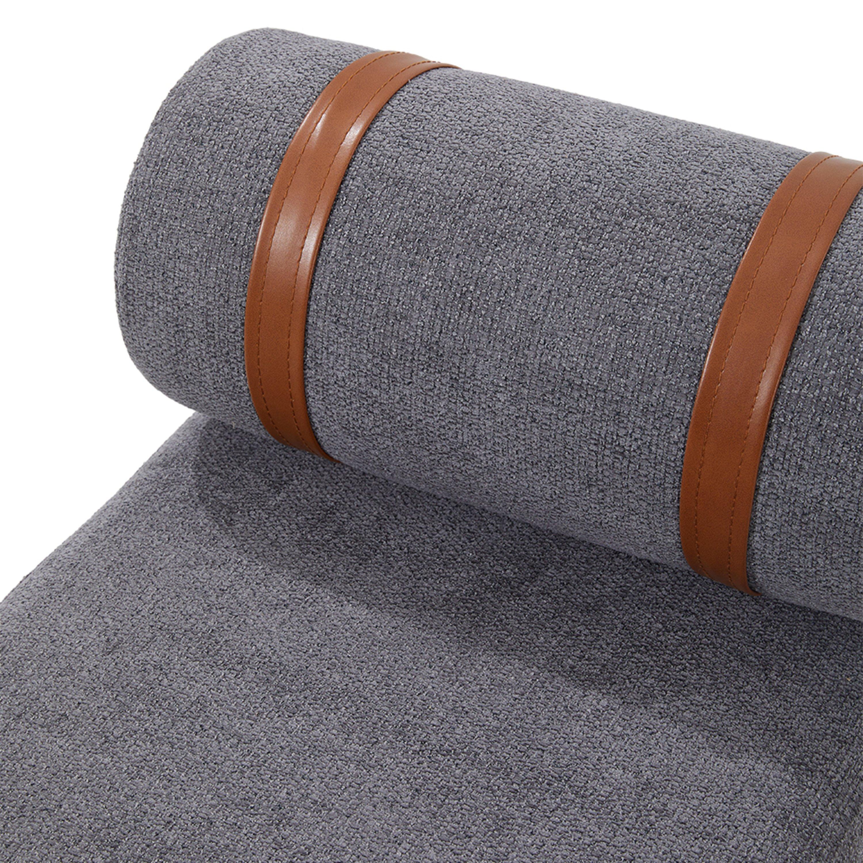 Dark Grey - Kabinet UK - Upholstered Bench with a Removable Pillow - 10