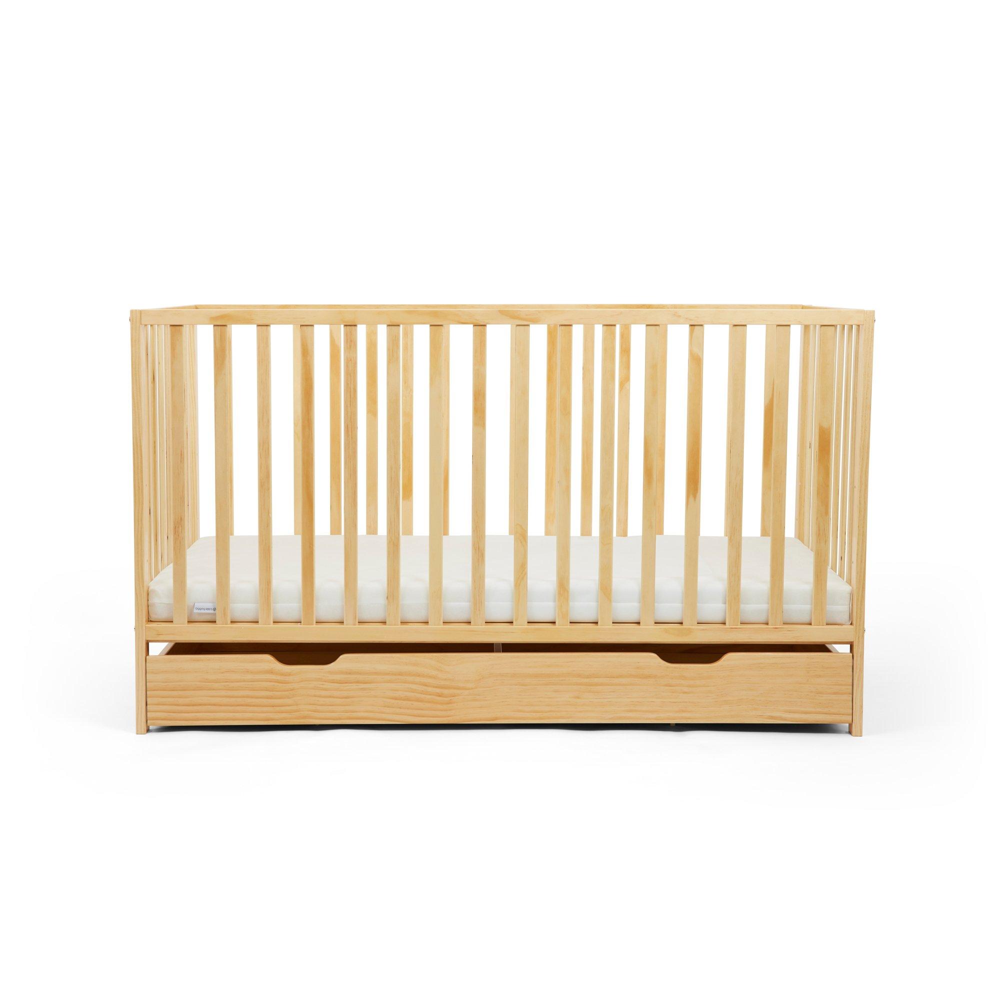 Pine - Ickle Bubba - Hartley Classic Cot Under Drawer  Fibre Mattress - 5