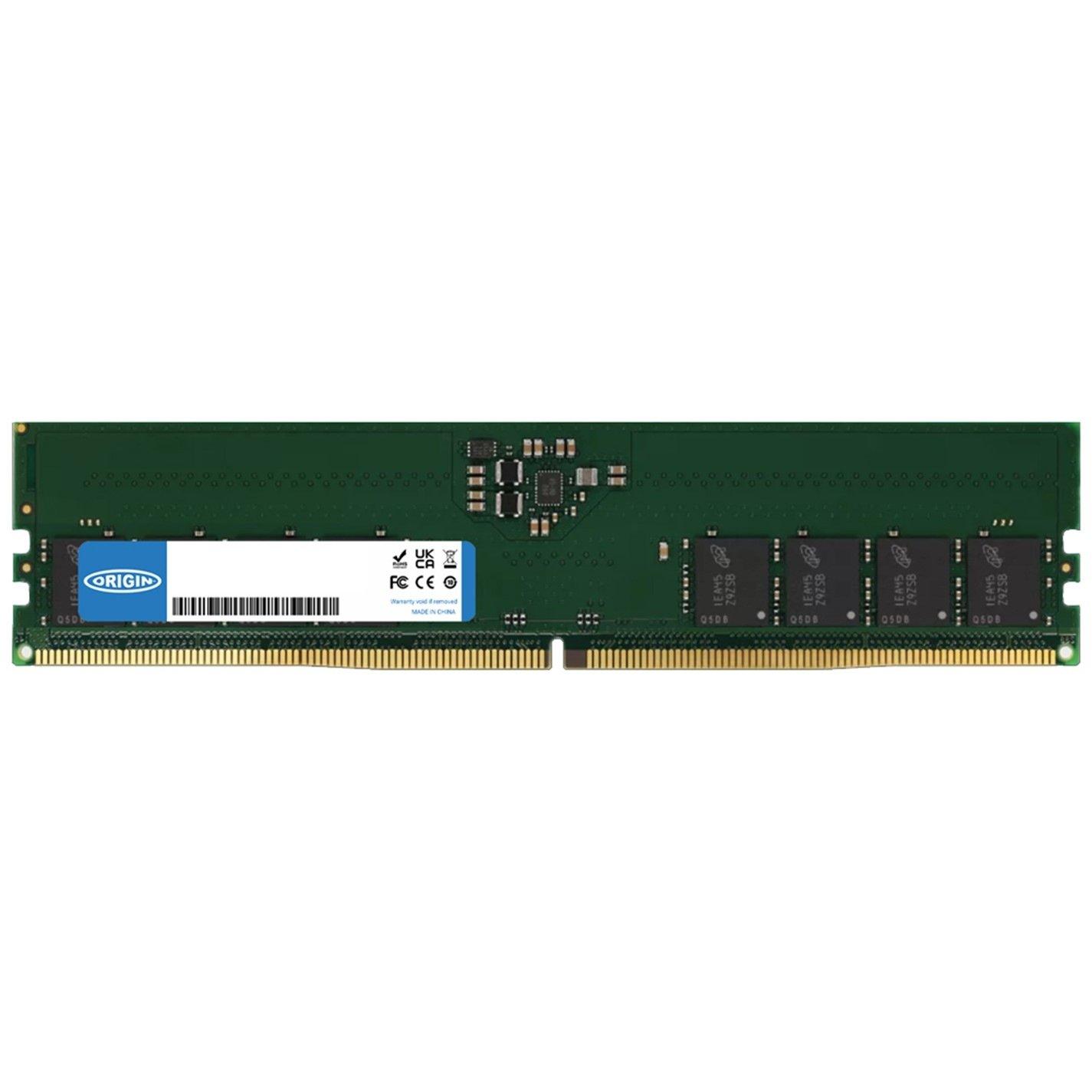Green - Origin - Origin Storage 32GB DDR5 5600MHz UDIMM 1Rx8 Non-ECC 1.1V - 1