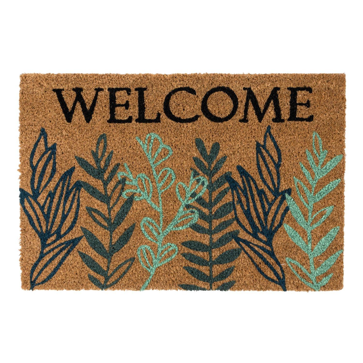 Multi - JVL - JVL Latex Coir - Welcome Leaves 40x60cm - 1