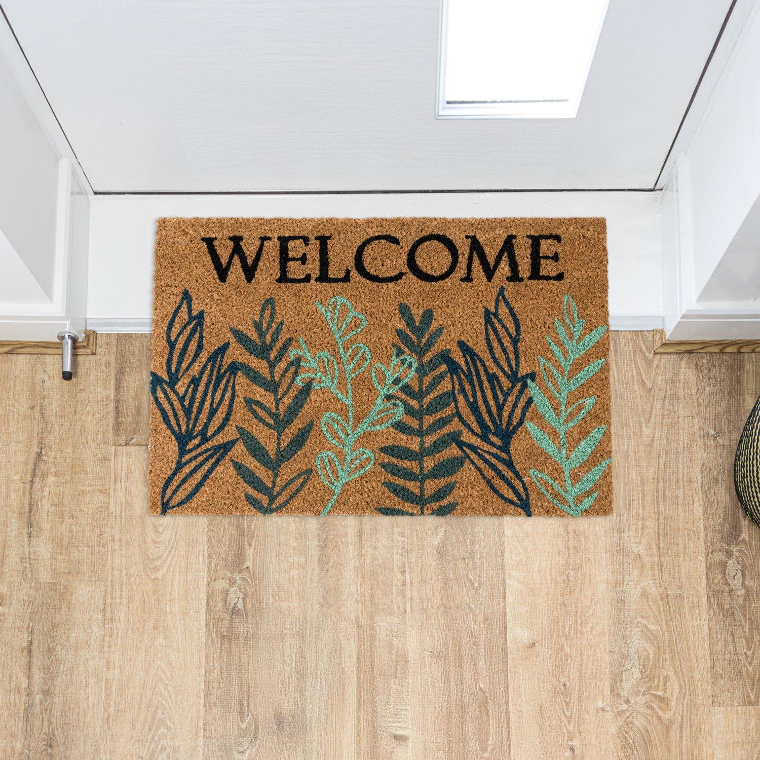 Multi - JVL - JVL Latex Coir - Welcome Leaves 40x60cm - 13