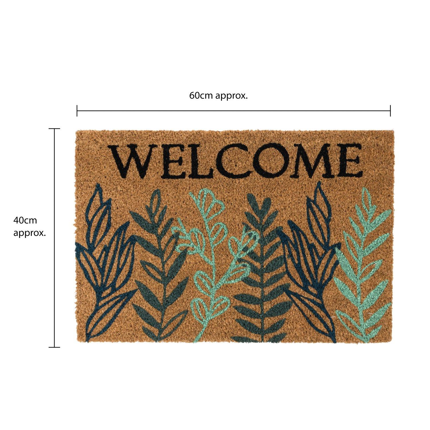 Multi - JVL - JVL Latex Coir - Welcome Leaves 40x60cm - 15