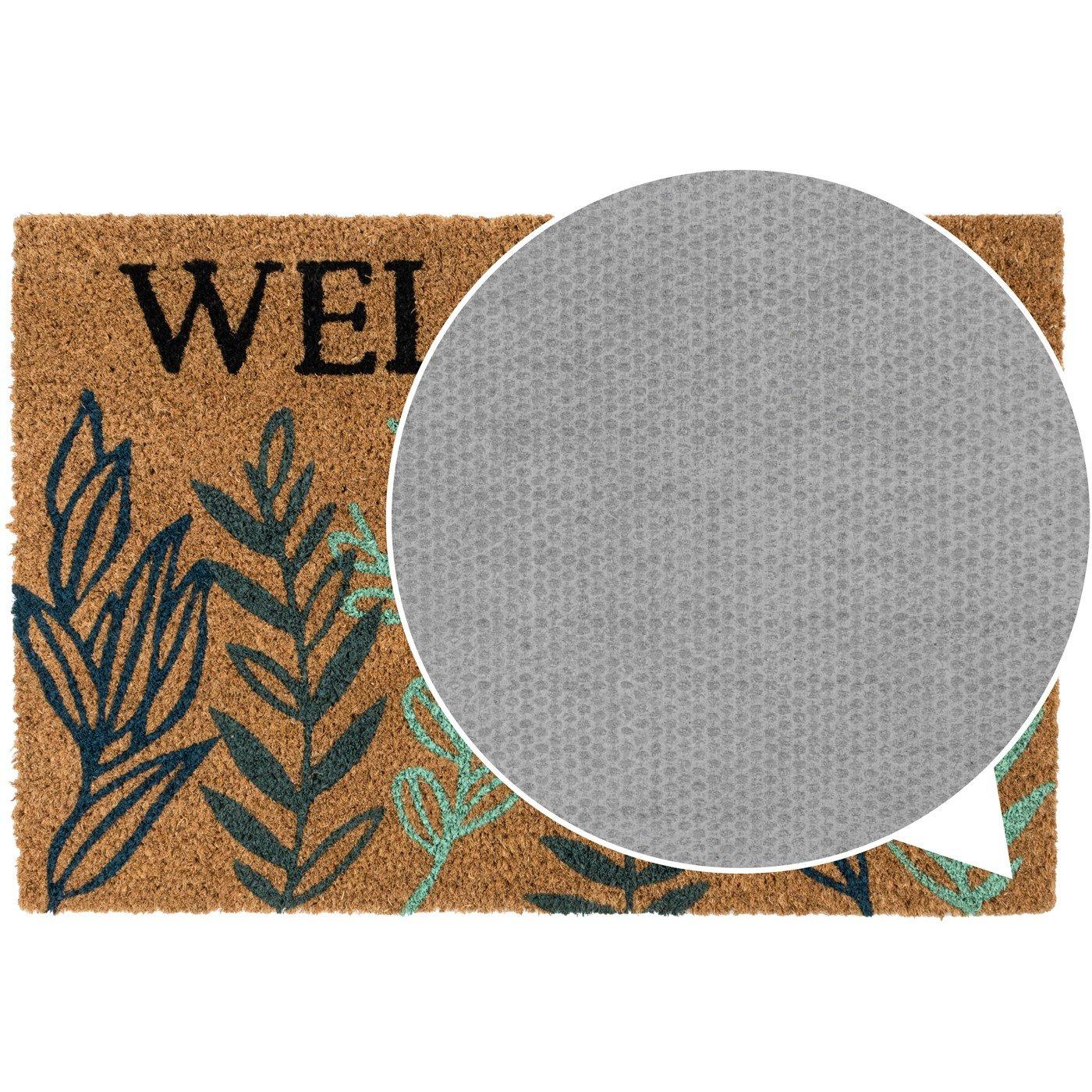 Multi - JVL - JVL Latex Coir - Welcome Leaves 40x60cm - 5