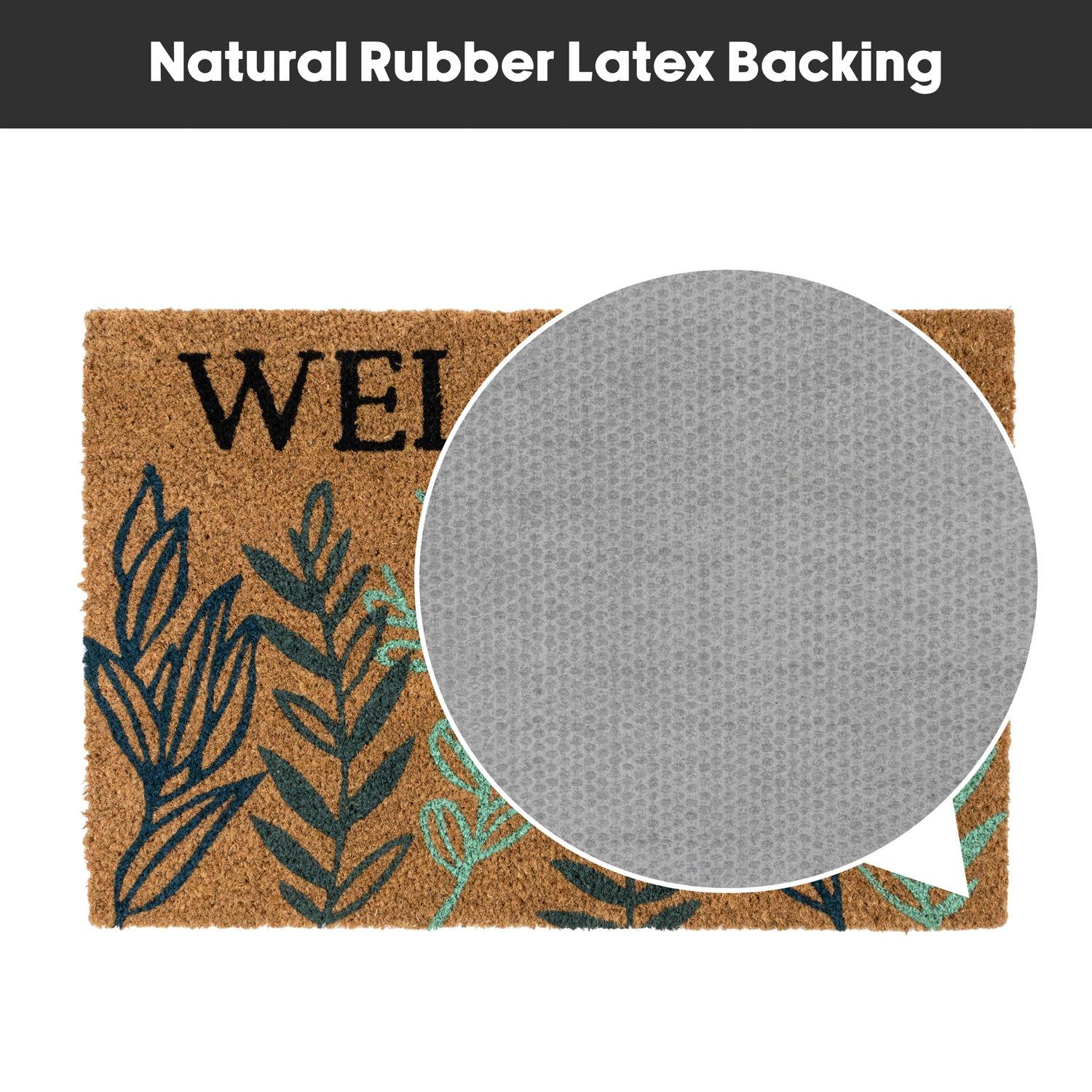 Multi - JVL - JVL Latex Coir - Welcome Leaves 40x60cm - 8