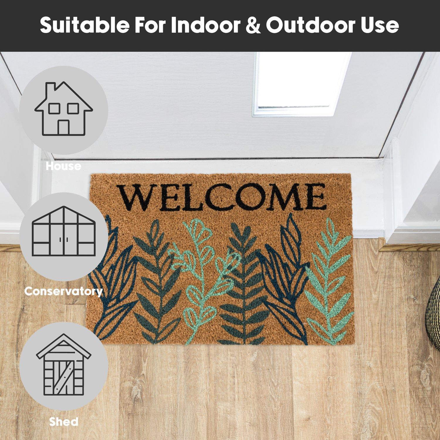 Multi - JVL - JVL Latex Coir - Welcome Leaves 40x60cm - 9