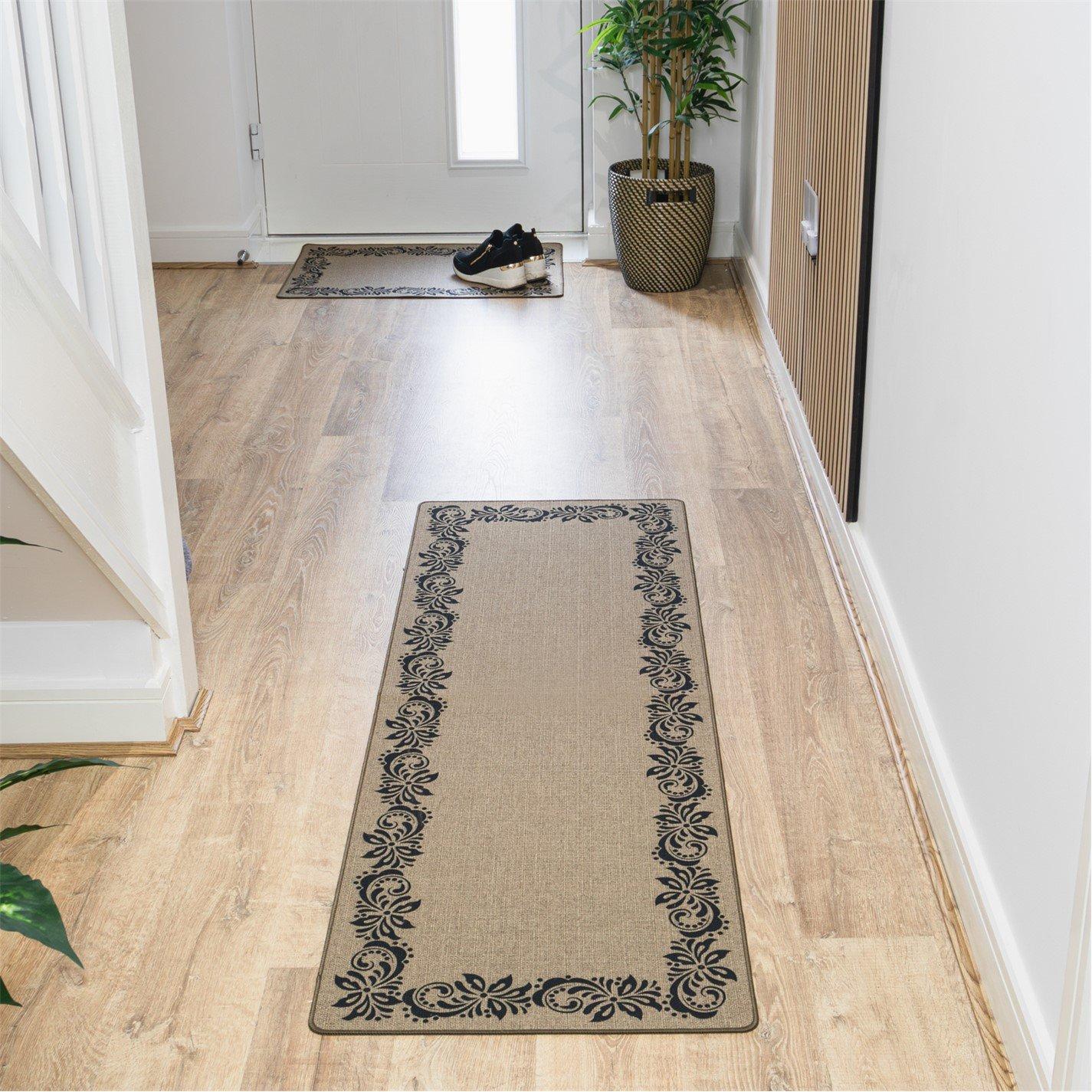 Brown - JVL - Elegance Machine Washable Entrance Runner - 1