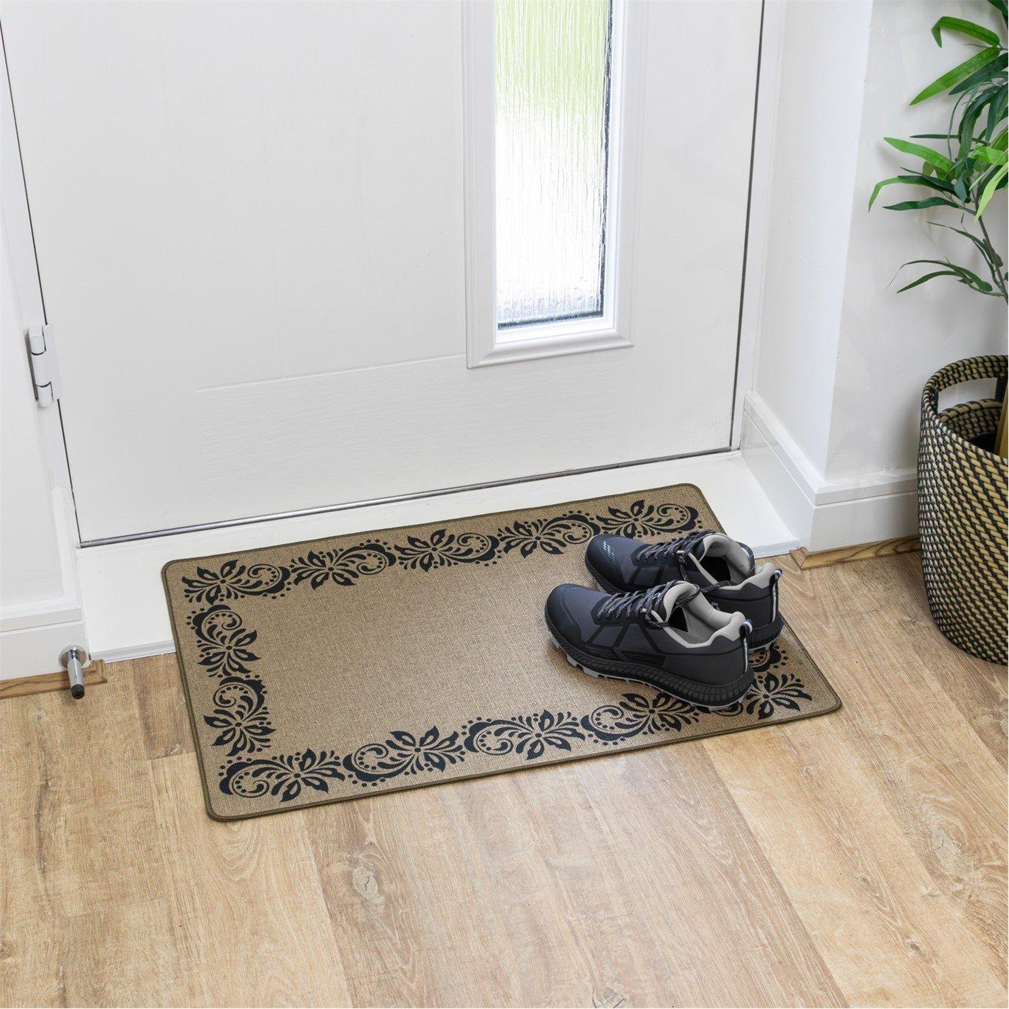 Jvl  Elegance Machine Washable Doormat 50X75cm - Brown