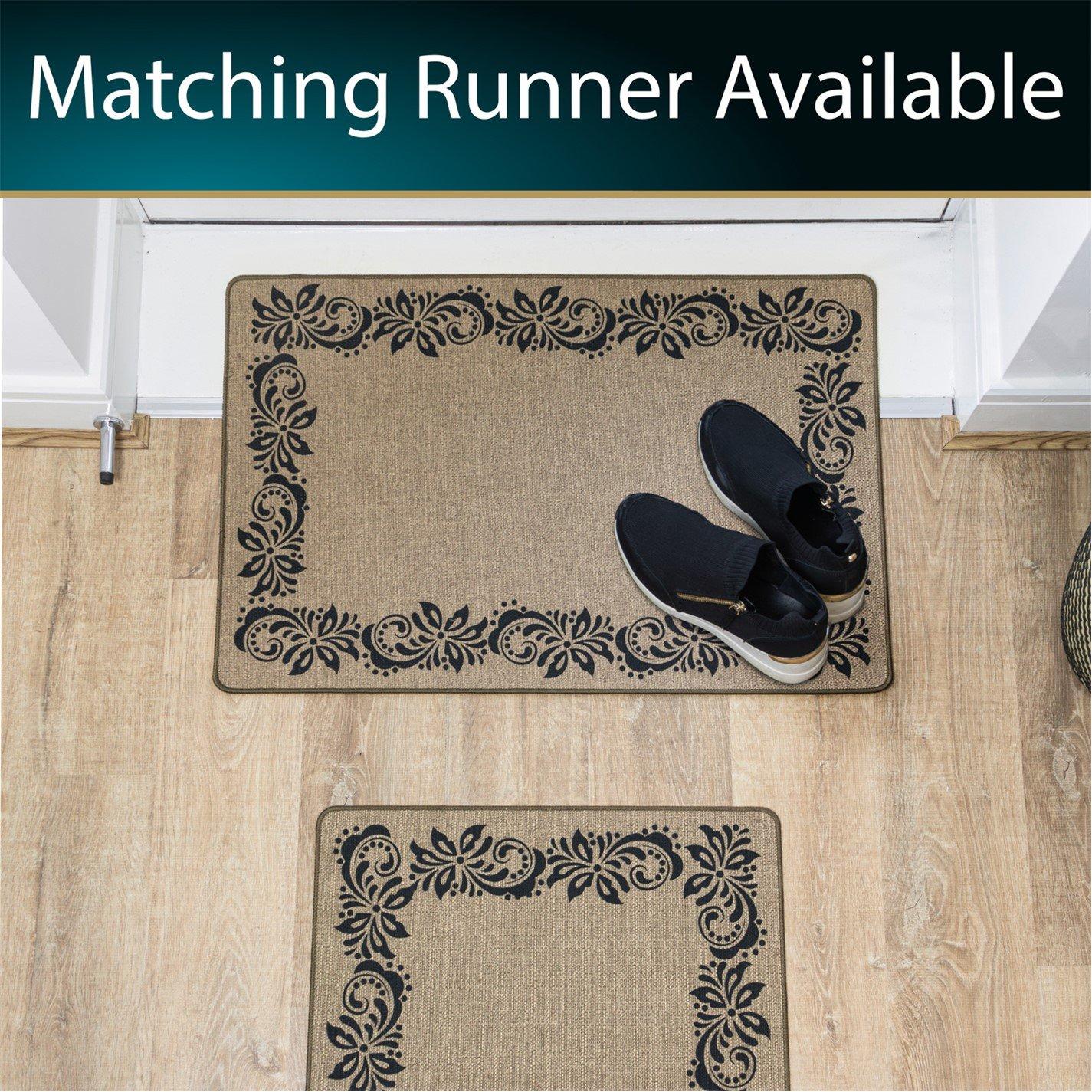 Brown - JVL - JVL Elegance Machine Washable Doormat 50x75cm - 8