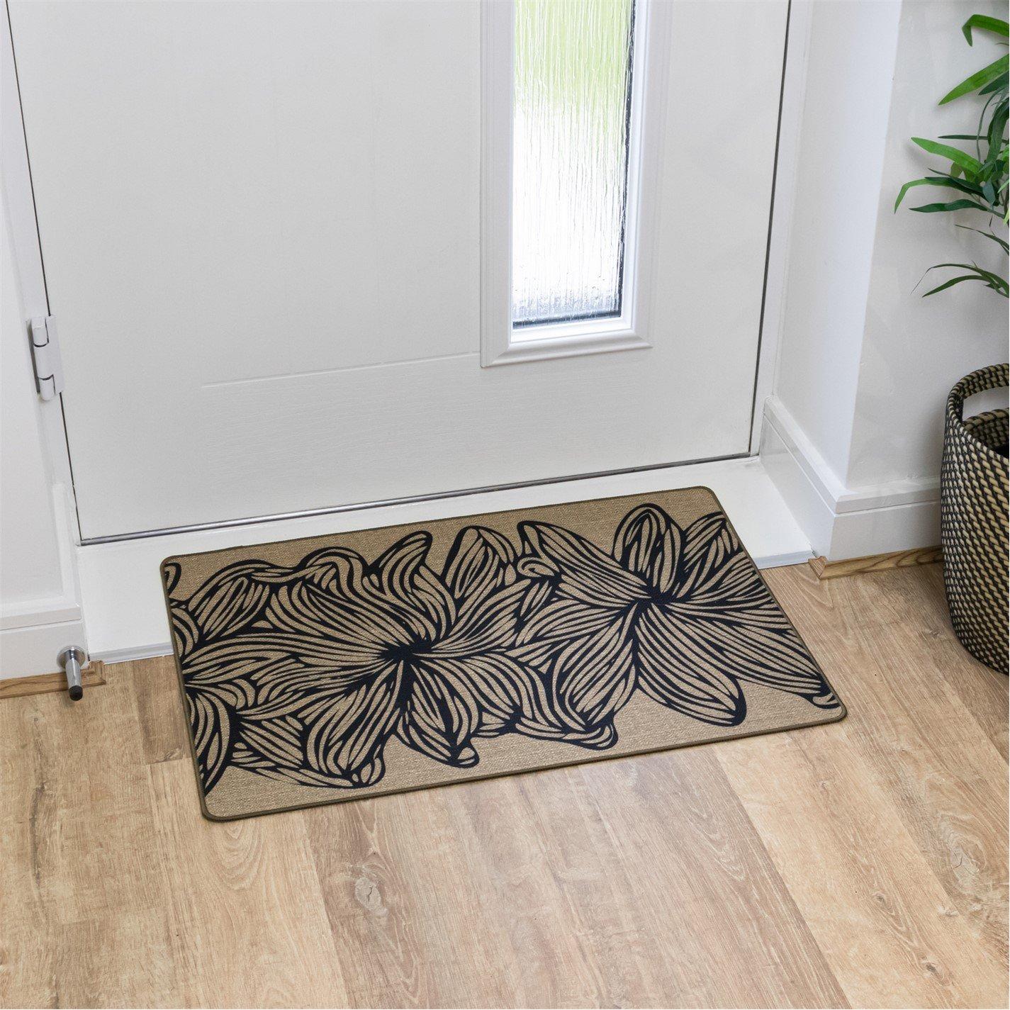 Jvl  Elegance Machine Washable Doormat 50X75cm - Brown