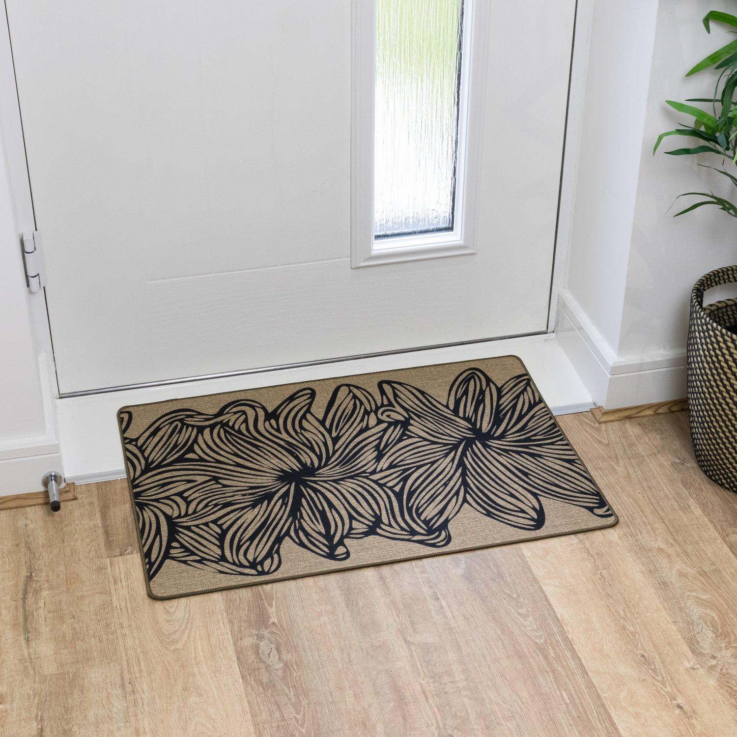 Brown - JVL - JVL Elegance Machine Washable Doormat 50x75cm - 9