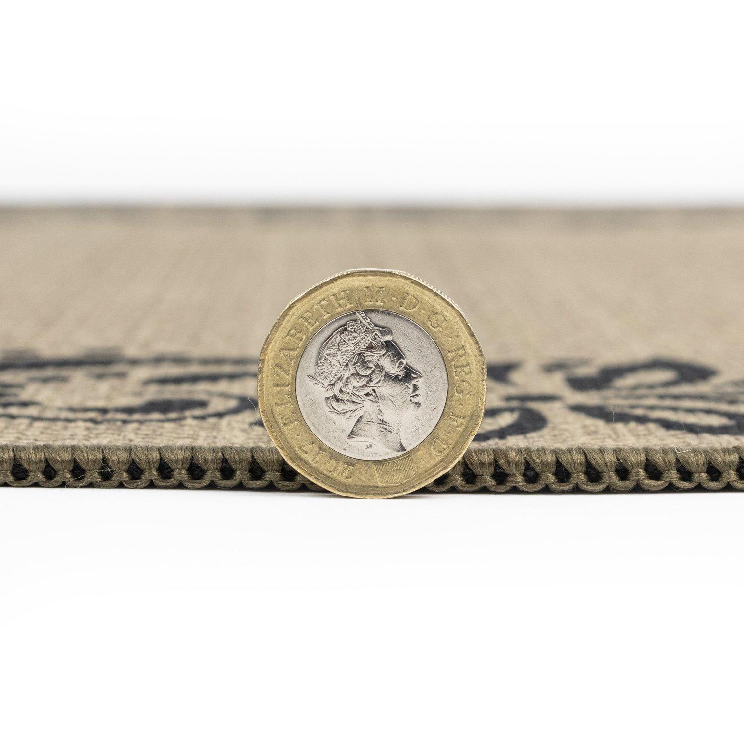 Brown - JVL - JVL Elegance Machine Washable Doormat and Runner - 6