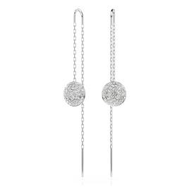 Swarovski Sublima drop earrings, White, Rhodium plated