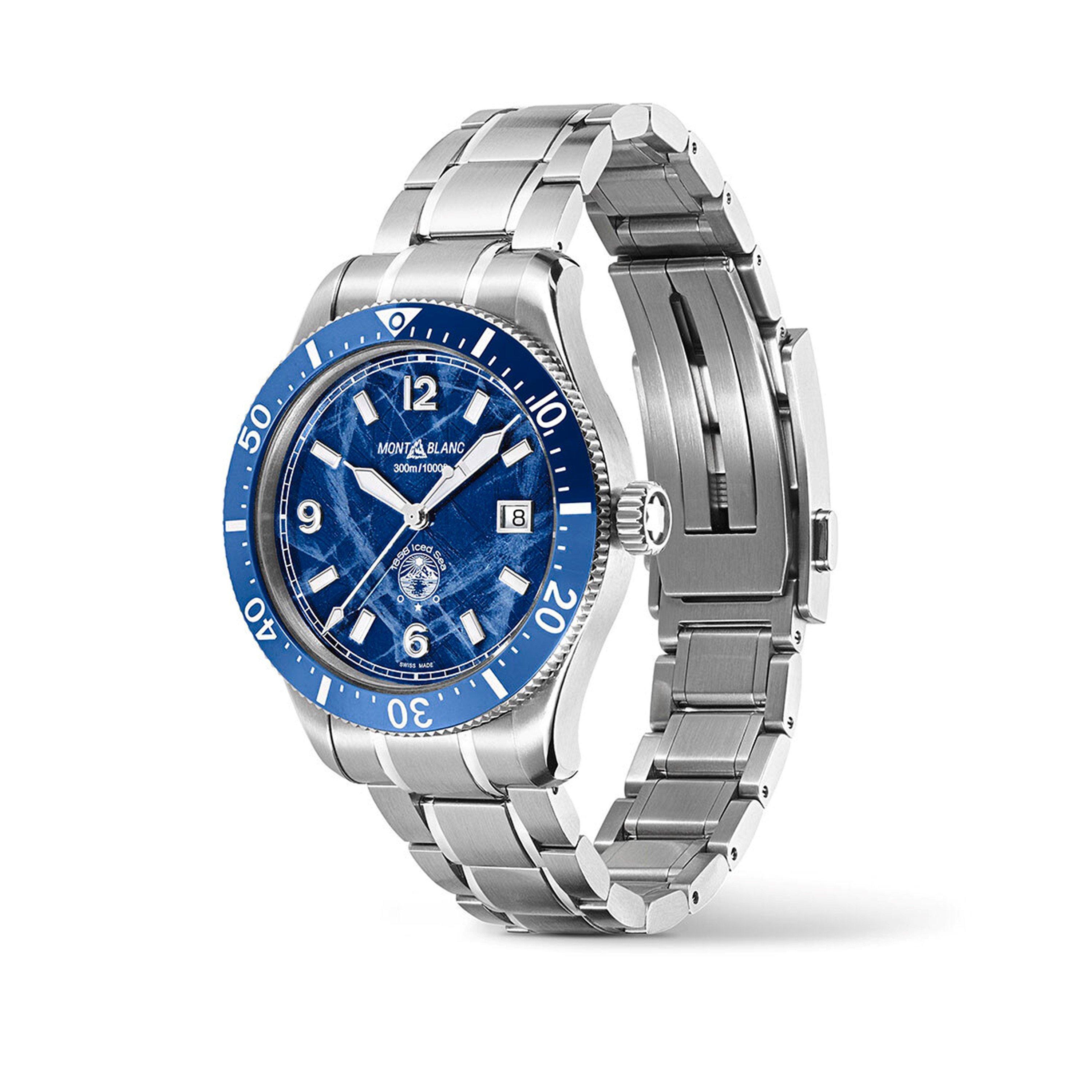 Blue/Silver - Montblanc - Men's Iced Sea Automatic Analogue Watches - 3