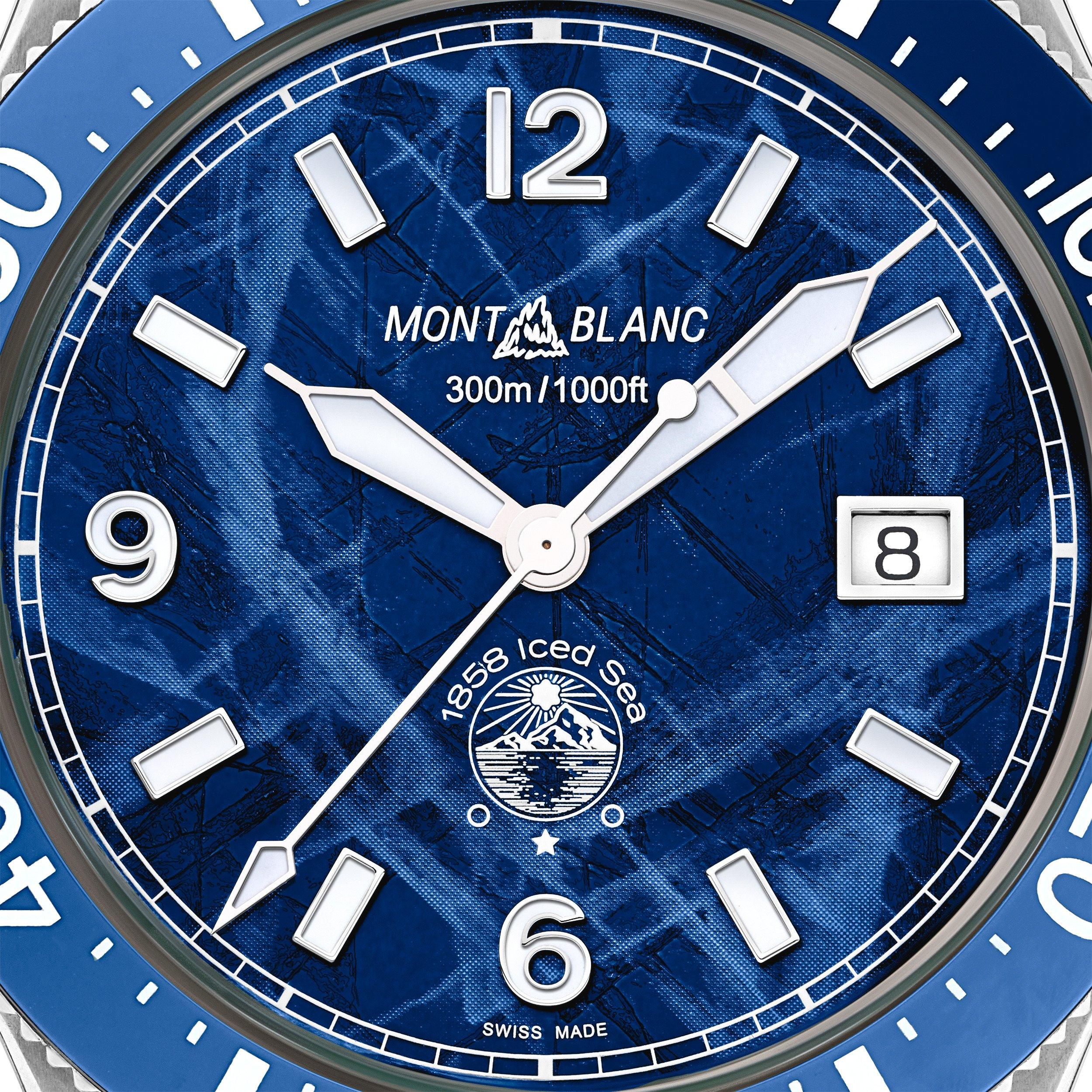 Blue/Silver - Montblanc - Men's Iced Sea Automatic Analogue Watches - 4