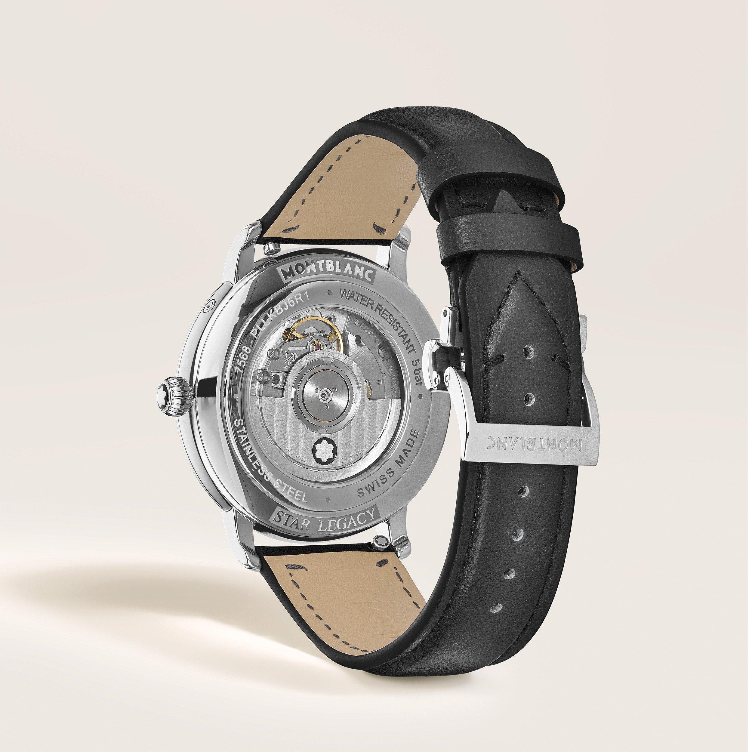 Black/Silver - Montblanc - Men's Moonphase Automatic Analogue Watch - 4