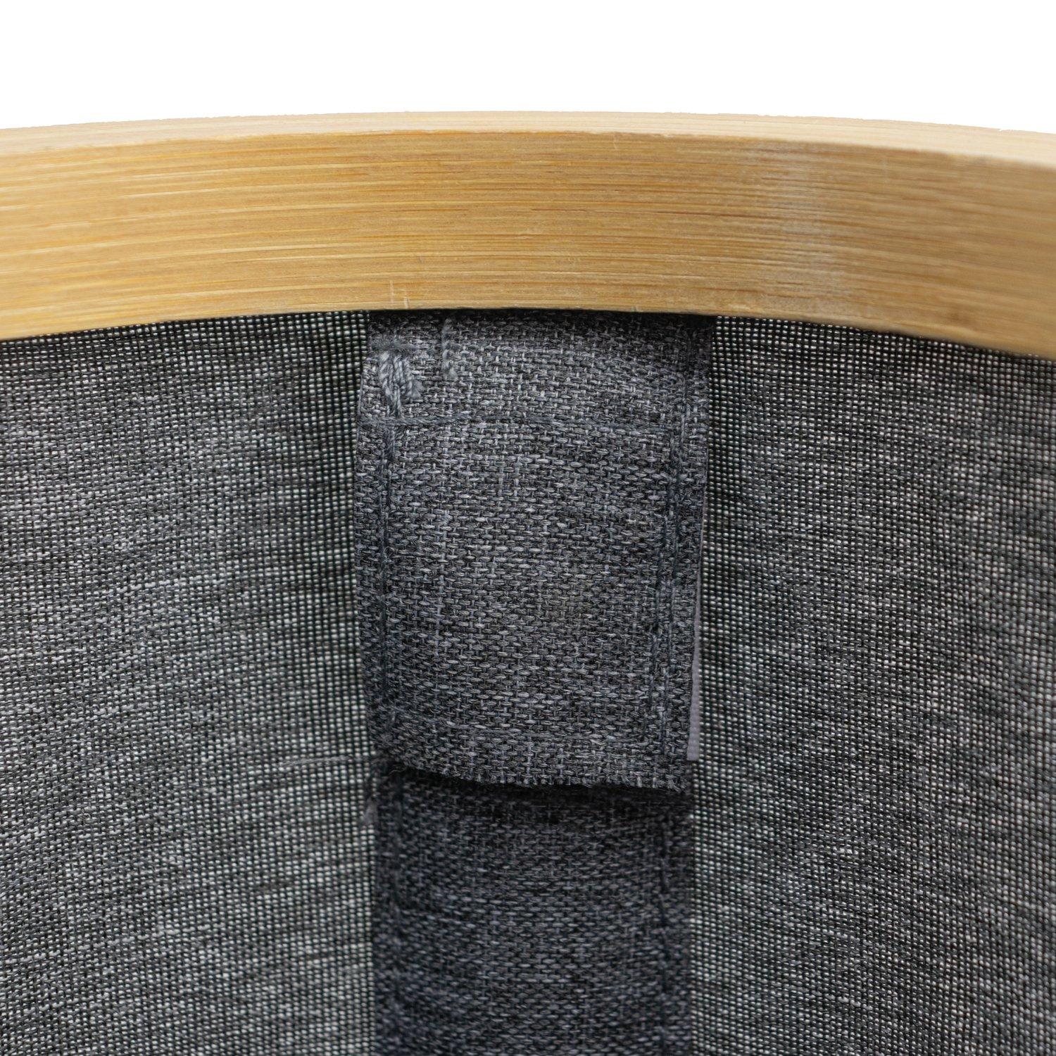 Grey - JVL - JVL Bambanio Foldable Bamboo Storage Basket - 26L - 6