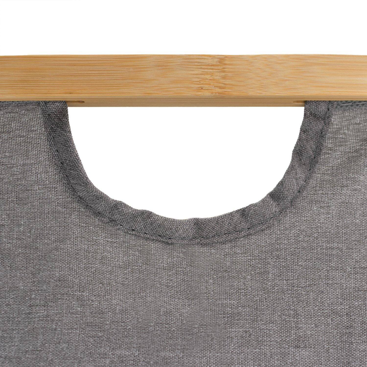 Grey - JVL - JVL Bambanio Foldable Bamboo Storage Basket - 26L - 3