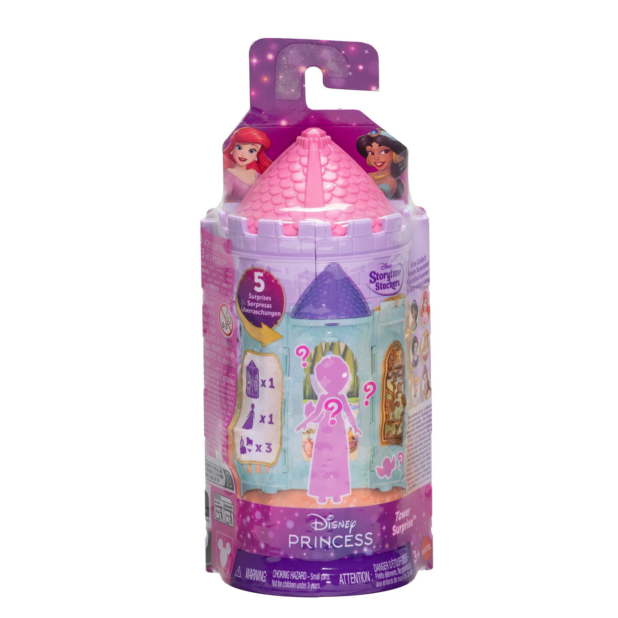 Disney Girls Mattel Princess Tower Surprise Small Dolls & Stacking Playset (Asst) - 