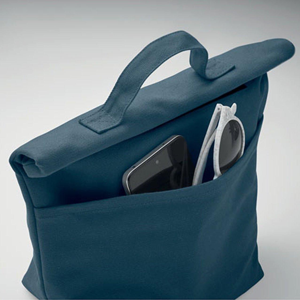 Dark Blue - Treat Republic - Dark Blue Recycled Cotton Rolltop Cooler Bag