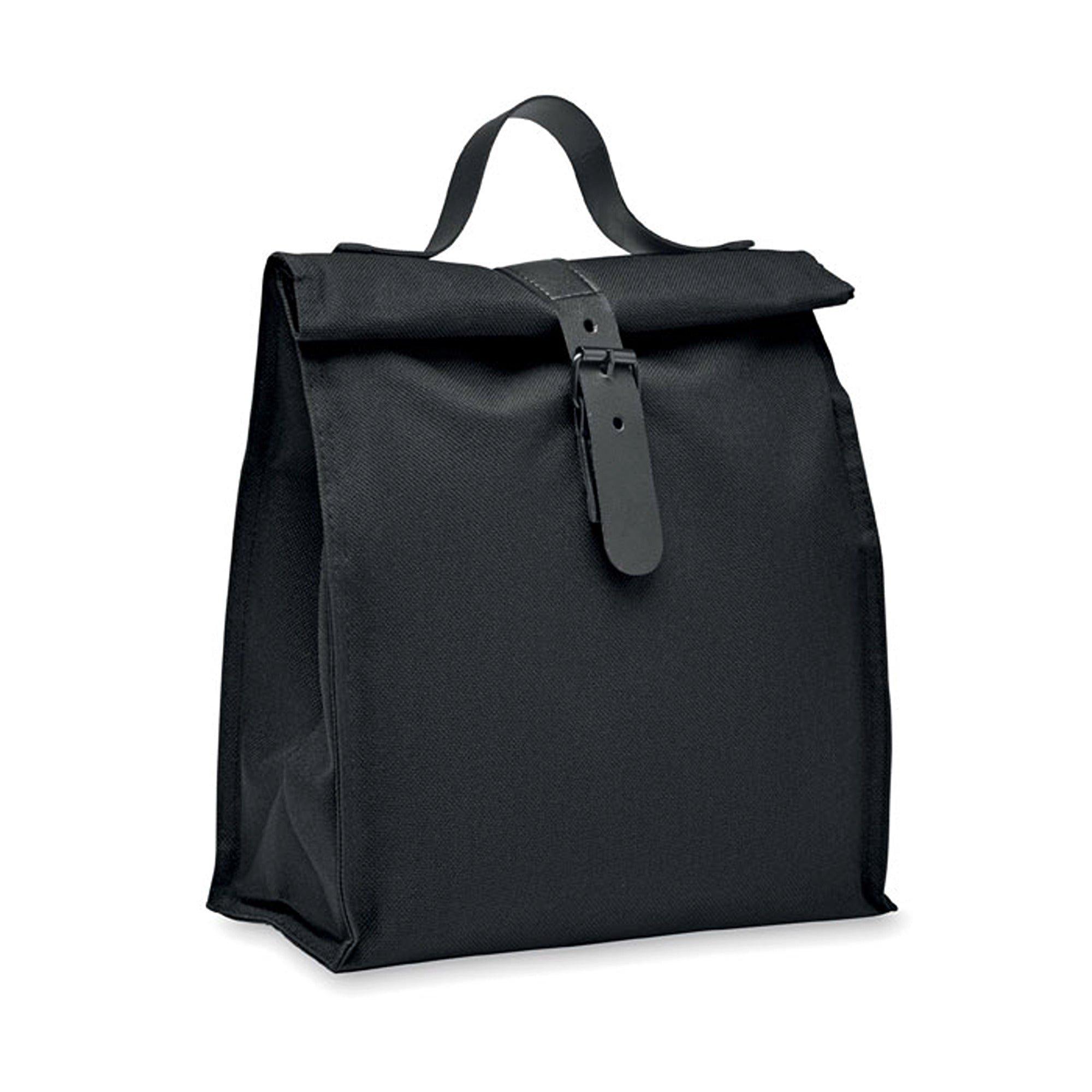Black - Treat Republic - Black Insulated Rolltop Cooler Bag