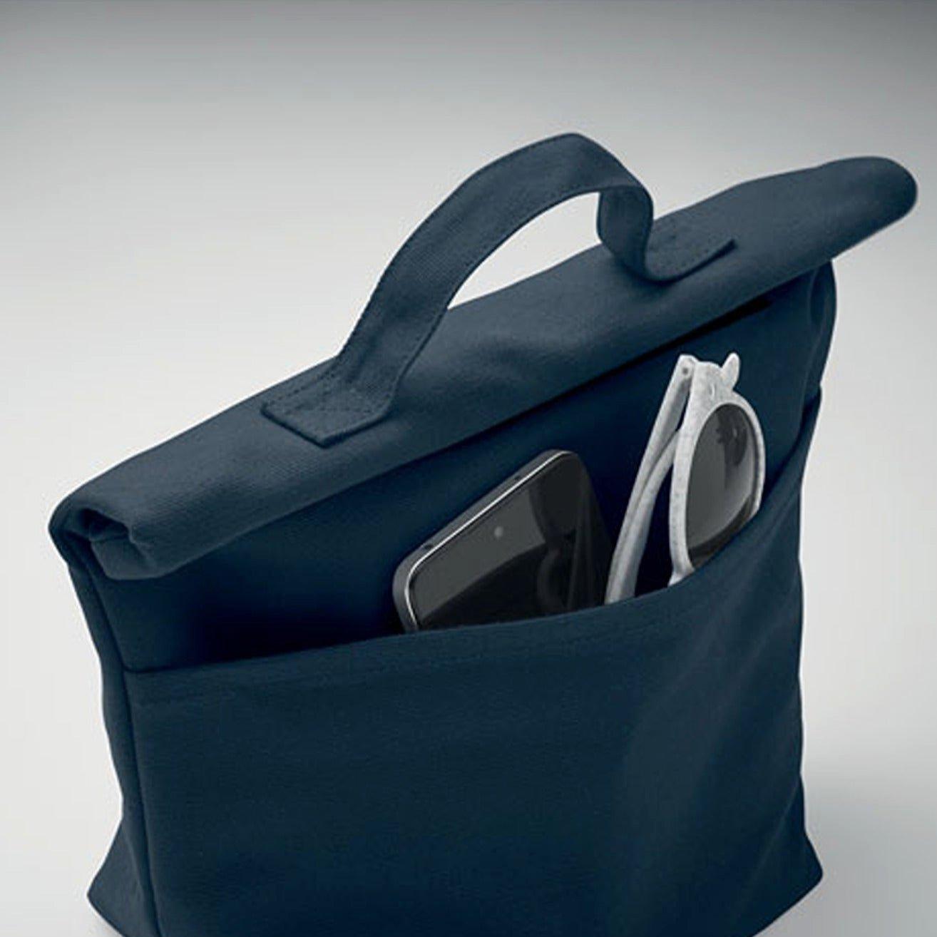 Navy Blue - Treat Republic - Navy Cotton Rolltop Cooler Bag