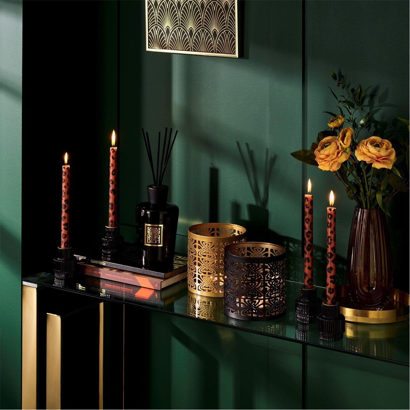 Biba  Deco Candle Holder Set Of 4 - Black