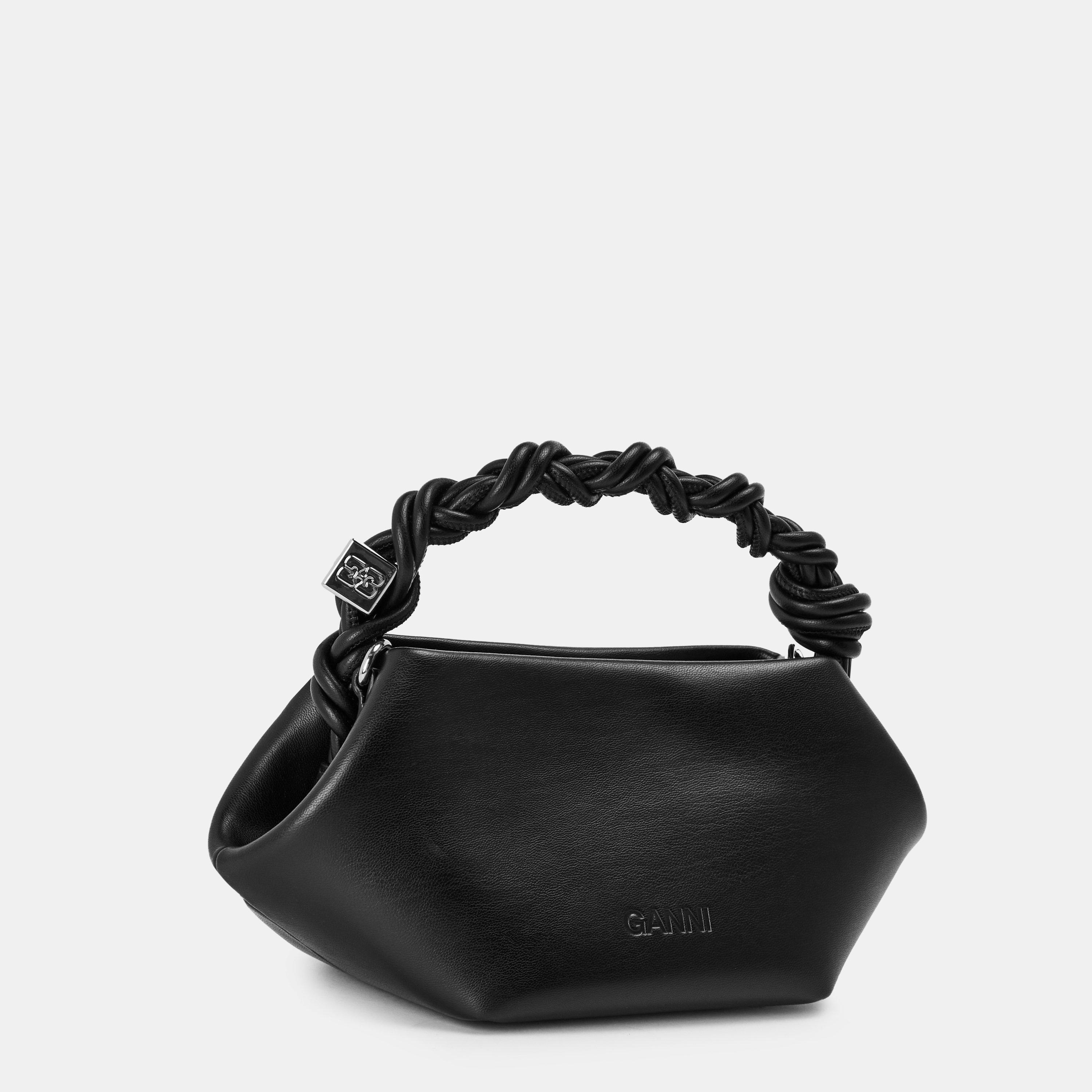 Black - Ganni - Women's Eyelet Top Handle Bag - 2