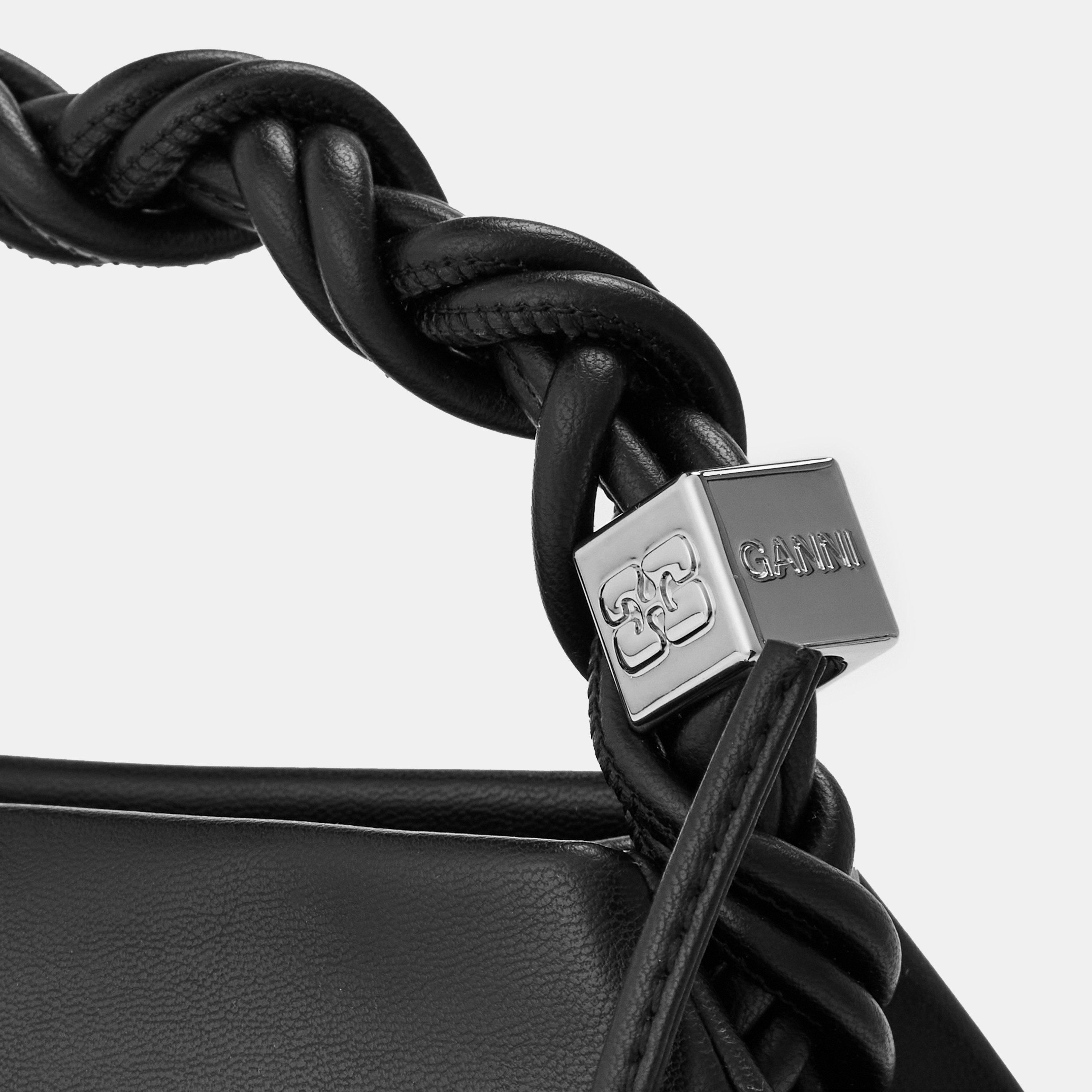 Black - Ganni - Women's Eyelet Top Handle Bag - 3