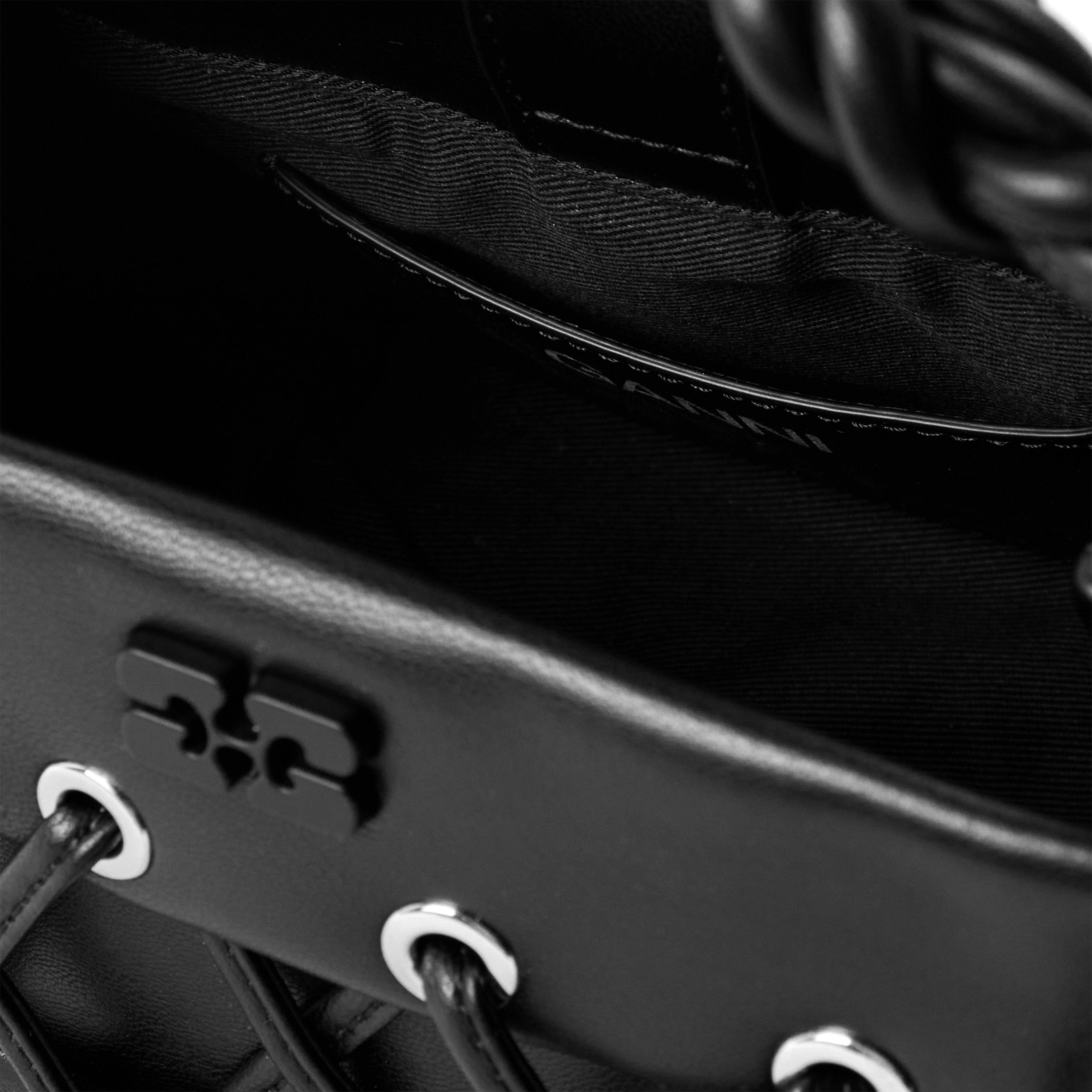 Black - Ganni - Women's Eyelet Top Handle Bag - 4