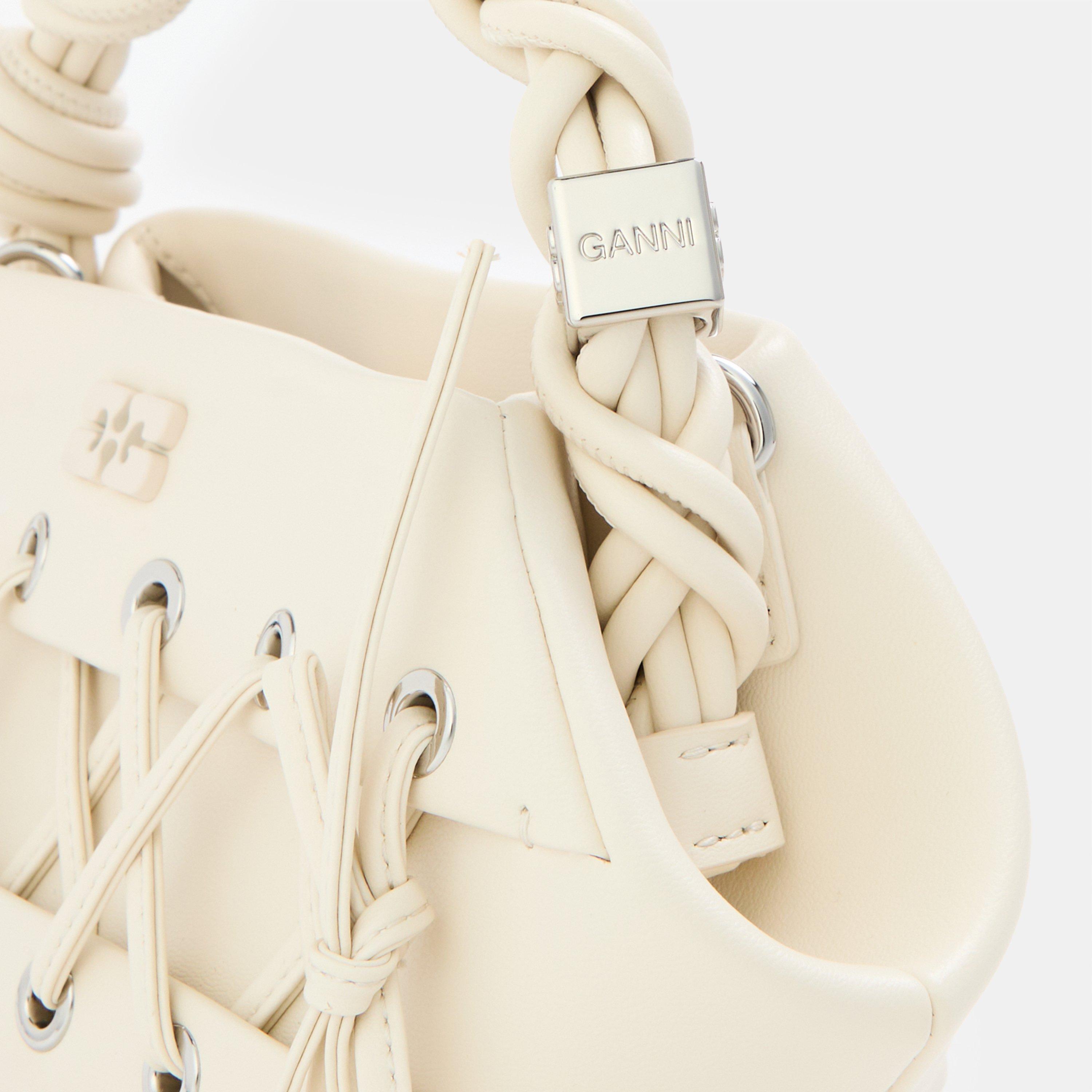 Egret - Ganni - Women's Eyelet Top Handle Bag - 3