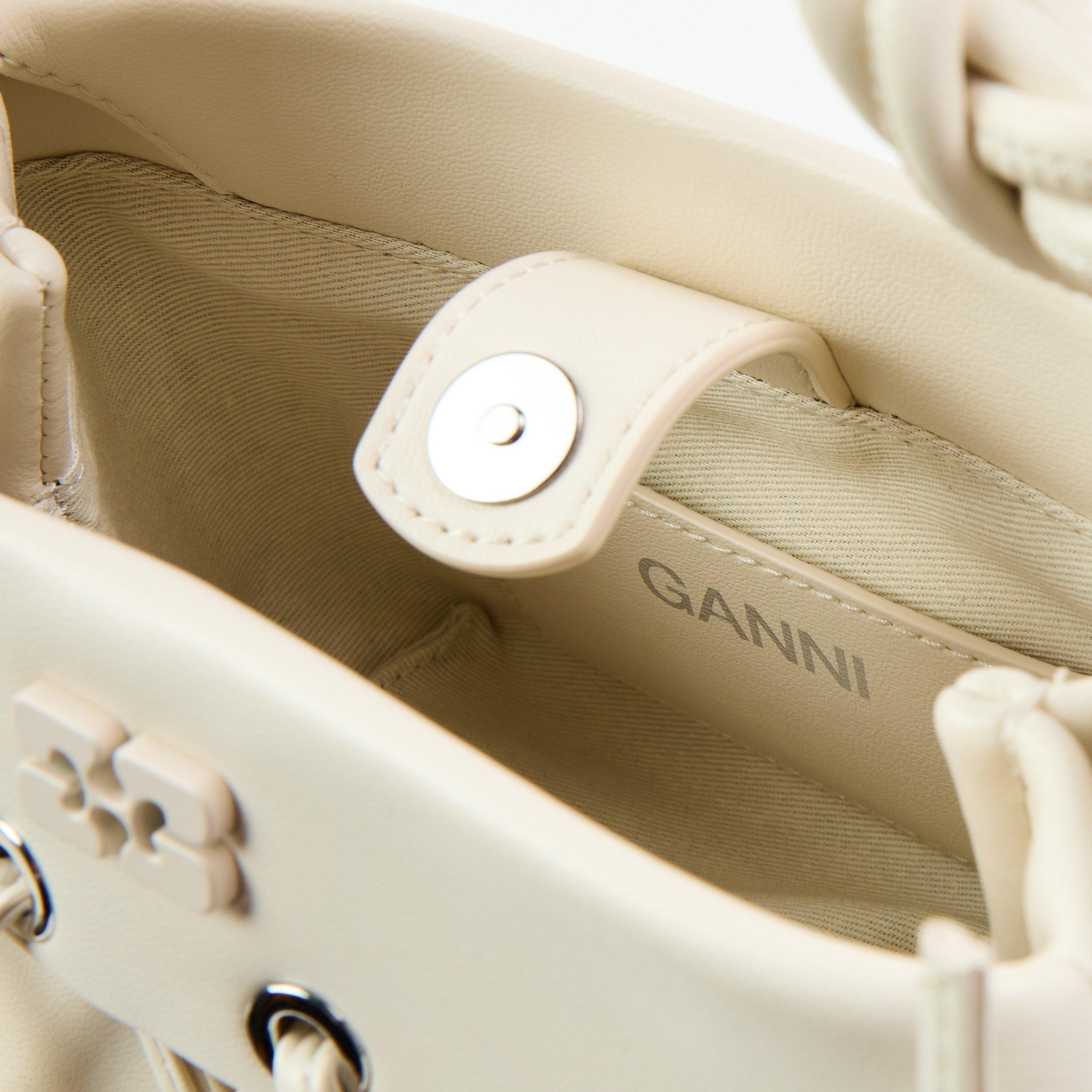 Egret - Ganni - Women's Eyelet Top Handle Bag - 4