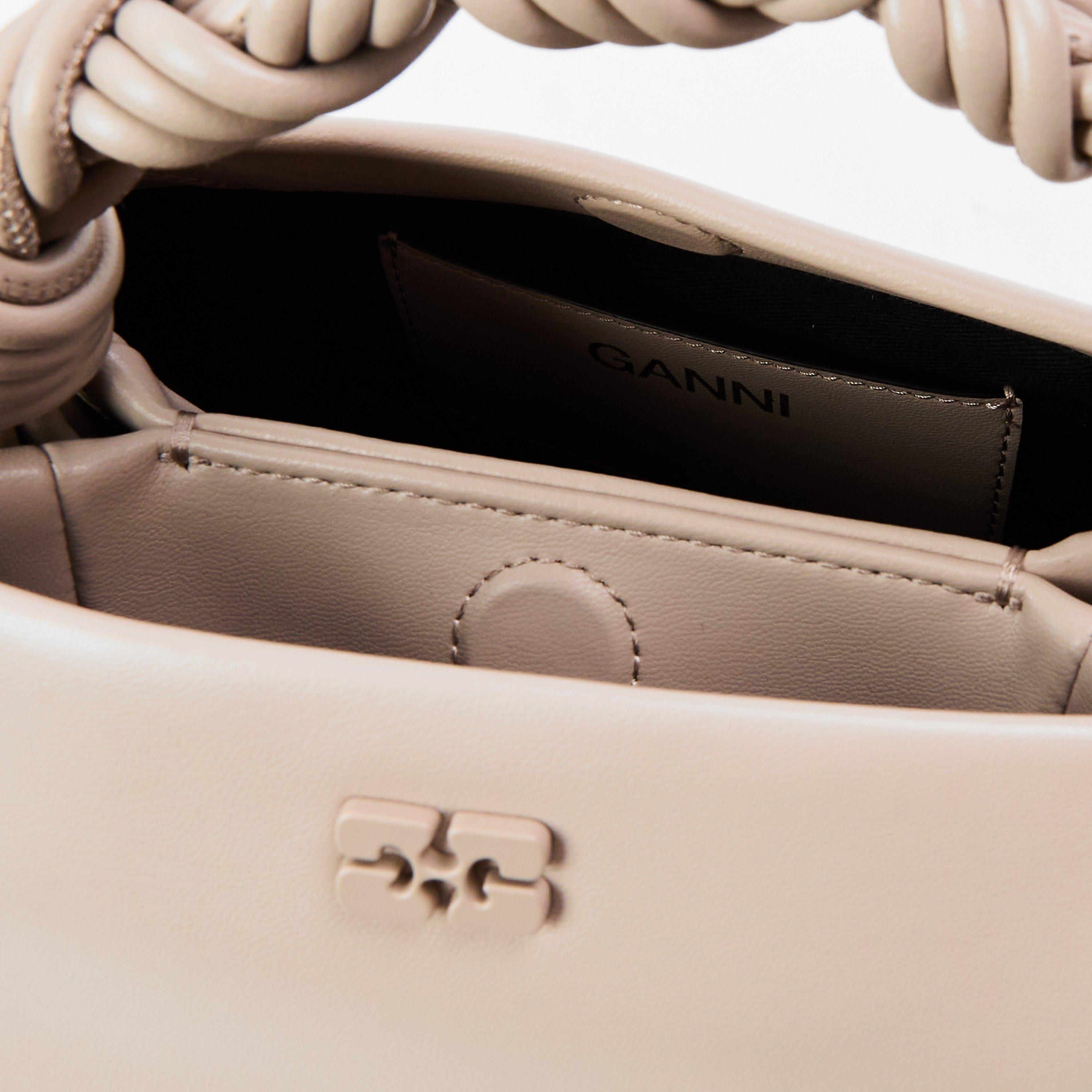 Oyster Gray - Ganni - Women's Bou Bag Small Top Handle Bag - 4